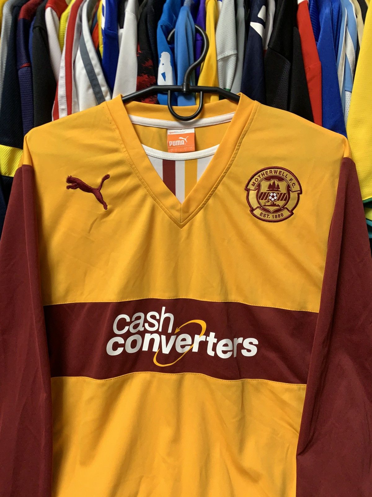 Puma 🔥PUMA MOTHERWELL 2013/14 HOME LOONG SLEEVE SOCCER JERSEY Size US L / EU 52-54 / 3 - 4 Thumbnail