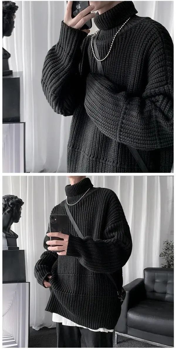 VIBE Turtle Neck - Style Streetwear Knitted Sweatshirt Size US L / EU 52-54 / 3 - 8 Thumbnail