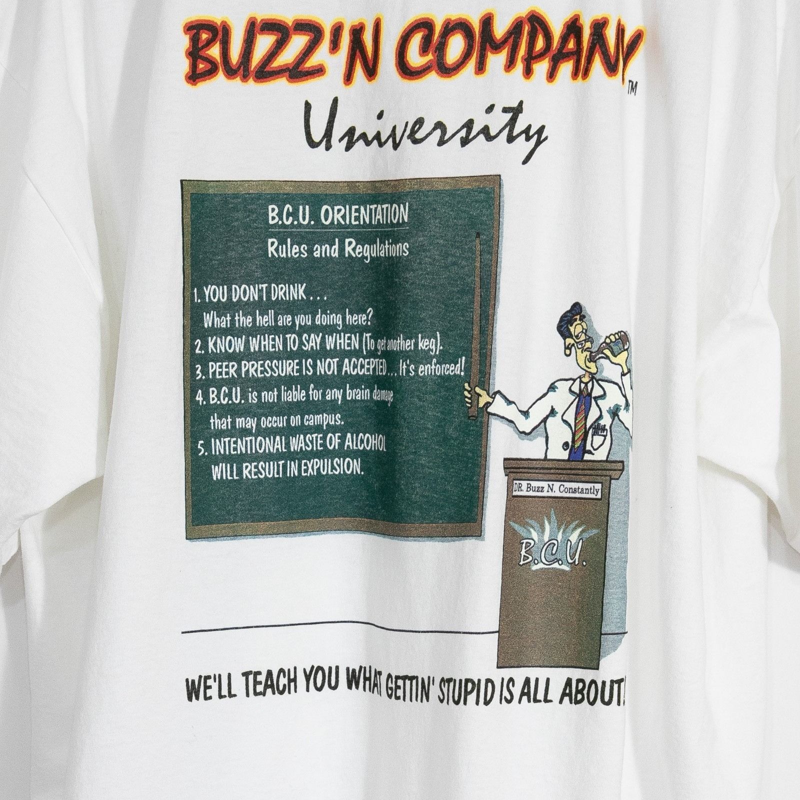 Vintage Vintage 90s Buzz'n Company Funny Drinking T Shirt 2XL Size US XXL / EU 58 / 5 - 7 Thumbnail