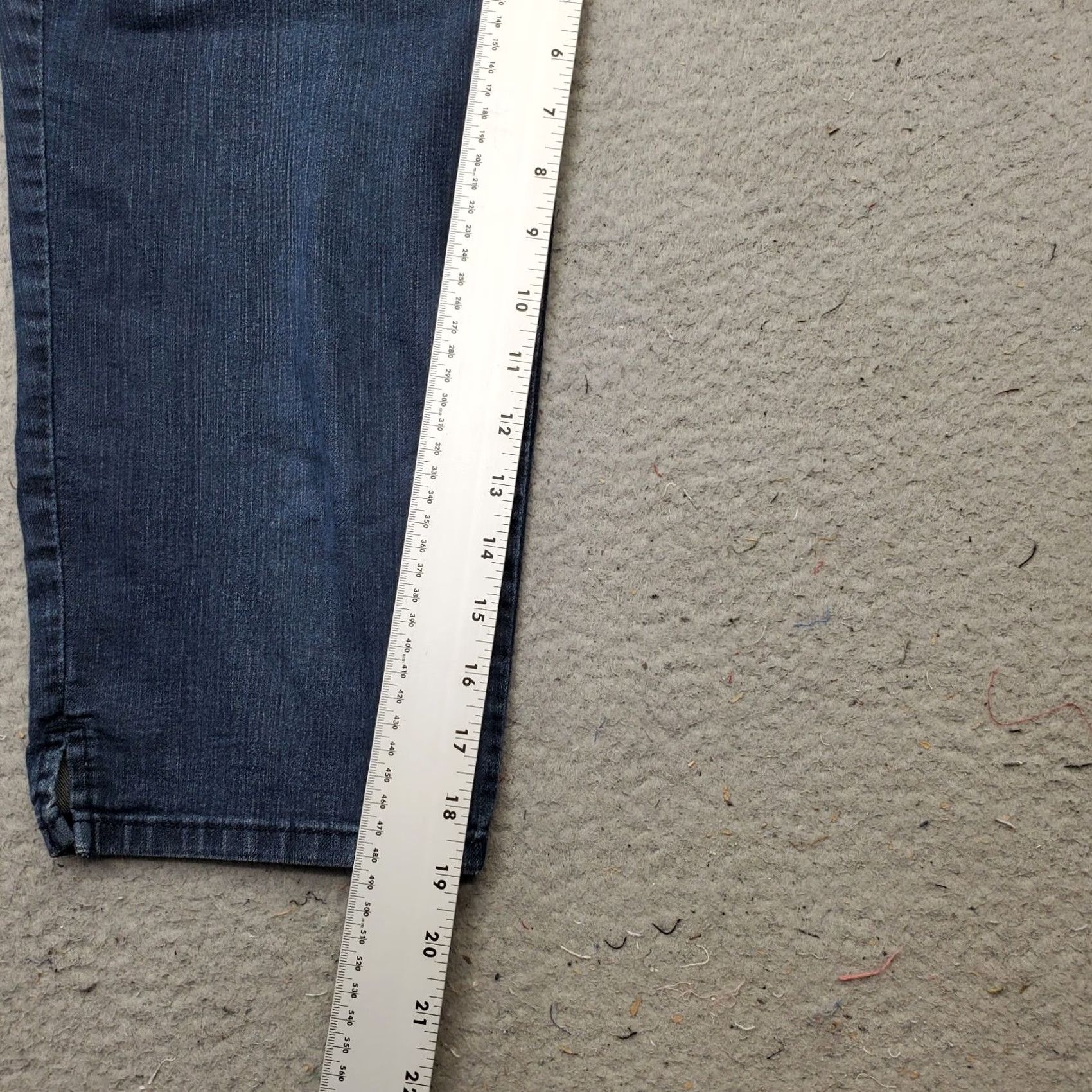 NYDJ NYDJ Womens Crop Jeans 6P Blue Denim 5-Pocket Stretch Straight Leg Ankle Slit Jeans Size 28" / US 6 / IT 42 - 4 Thumbnail