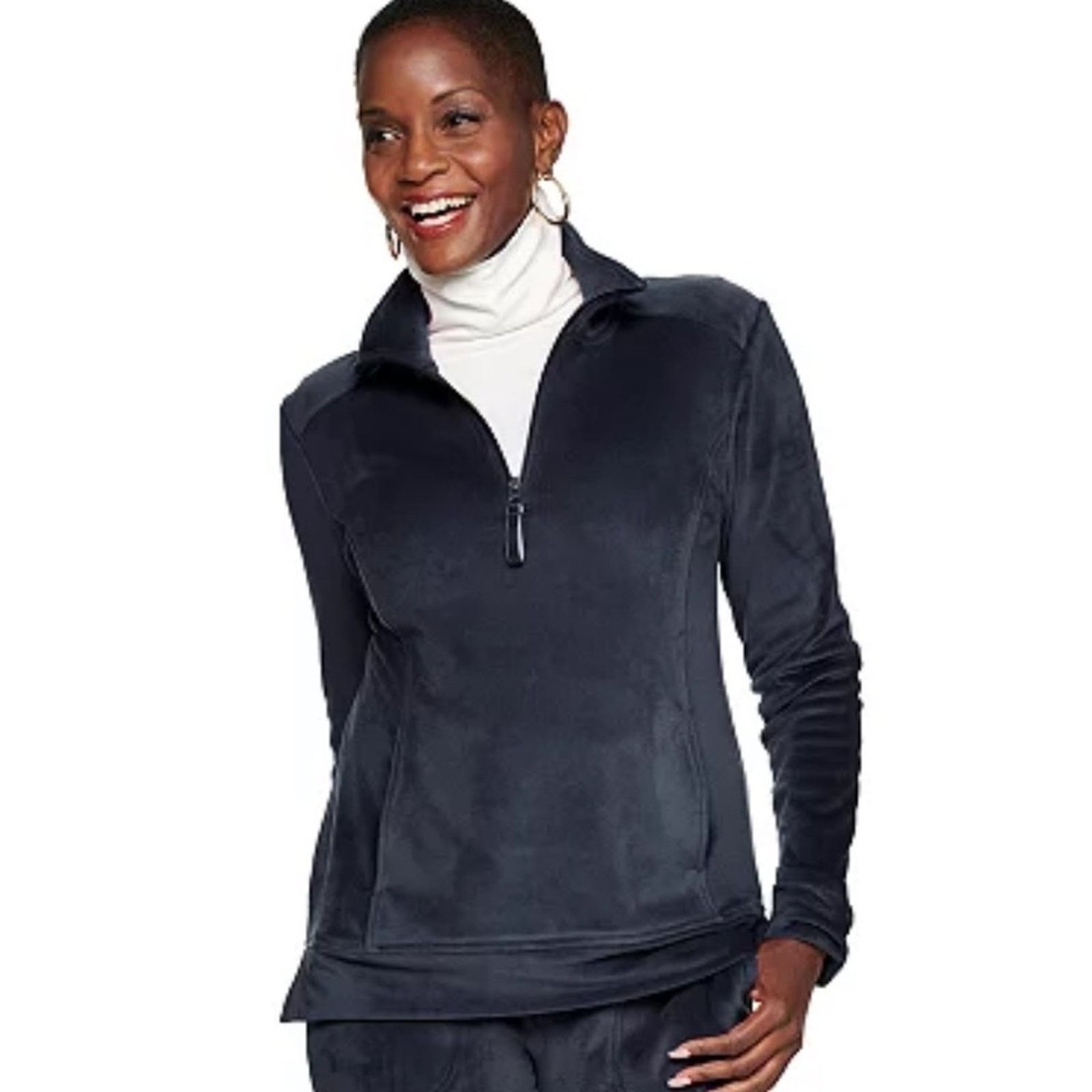 Croft & Barrow Croft & Barrow Gray Velour Top, NWOT, Size Medium Size M / US 6-8 / IT 42-44 - 1 Thumbnail