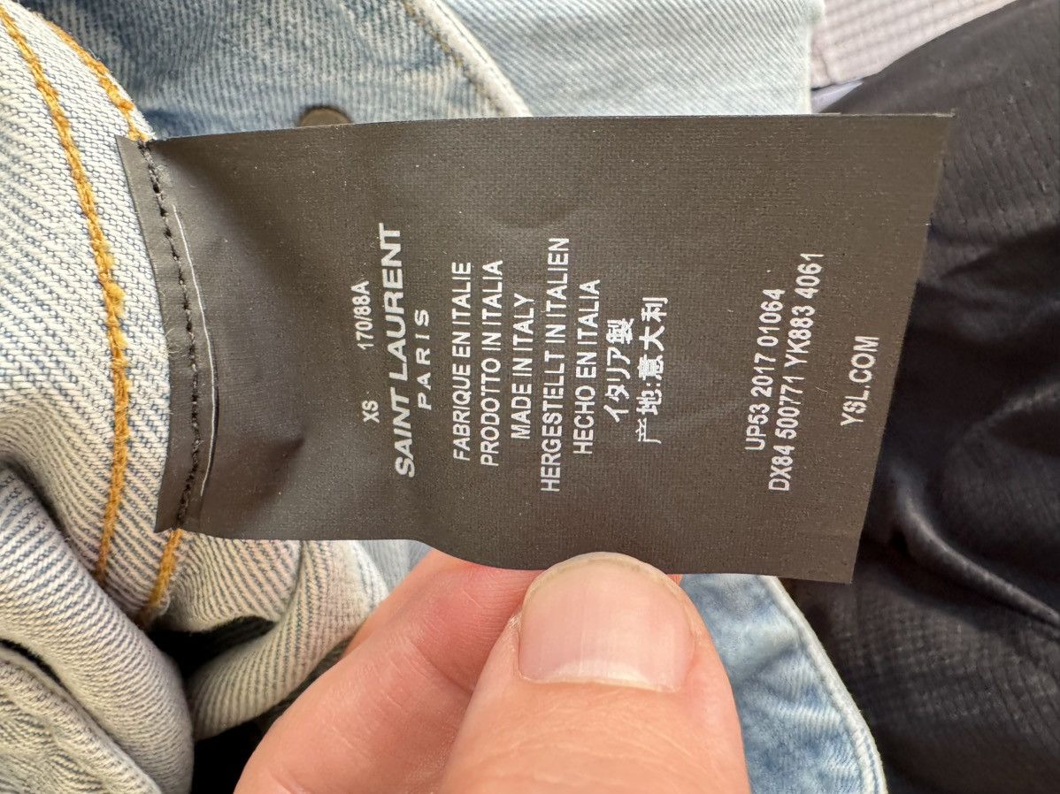Hedi Slimane × Saint Laurent Paris Saint Laurent Distressed Denim Jacket Size US S / EU 44-46 / 1 - 12 Thumbnail