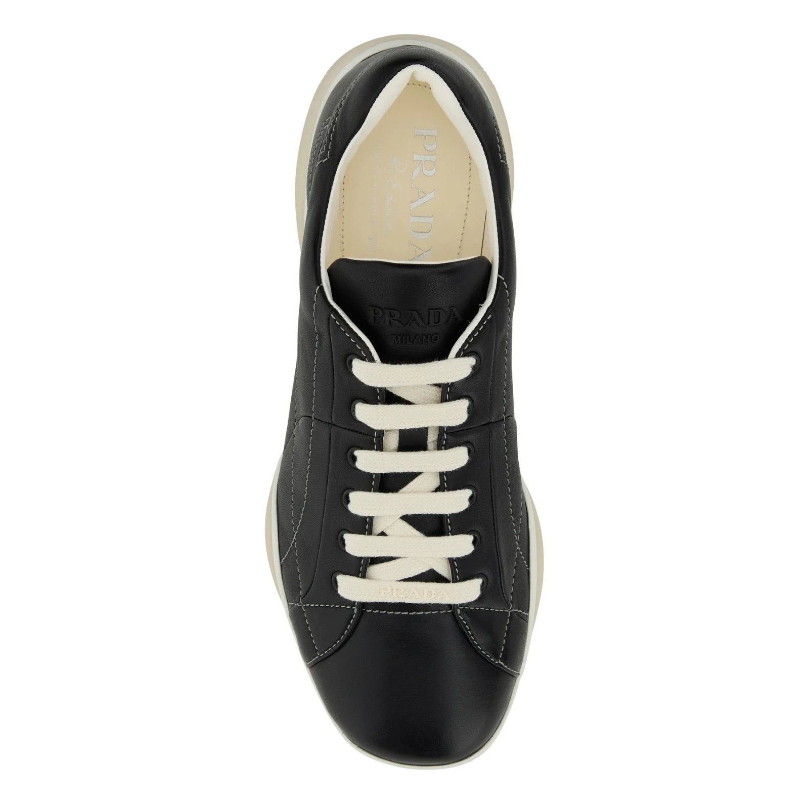 Prada PRADA Black Leather Sneakers New And Authentic (Men's size:1 Size US 11 / EU 44 - 4 Thumbnail
