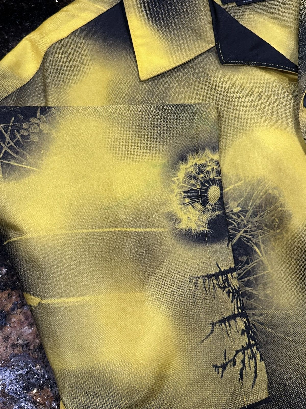 Prada Prada Abstract Fox-Print Yellow Nylon Yellow Bowling Shirt Size US XL / EU 56 / 4 - 17 Thumbnail