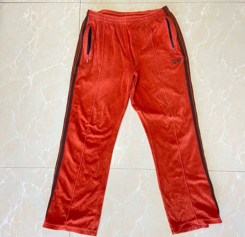 Needles Needles Orange Velour Track Pants - dmc Size US 31 - 1 Thumbnail