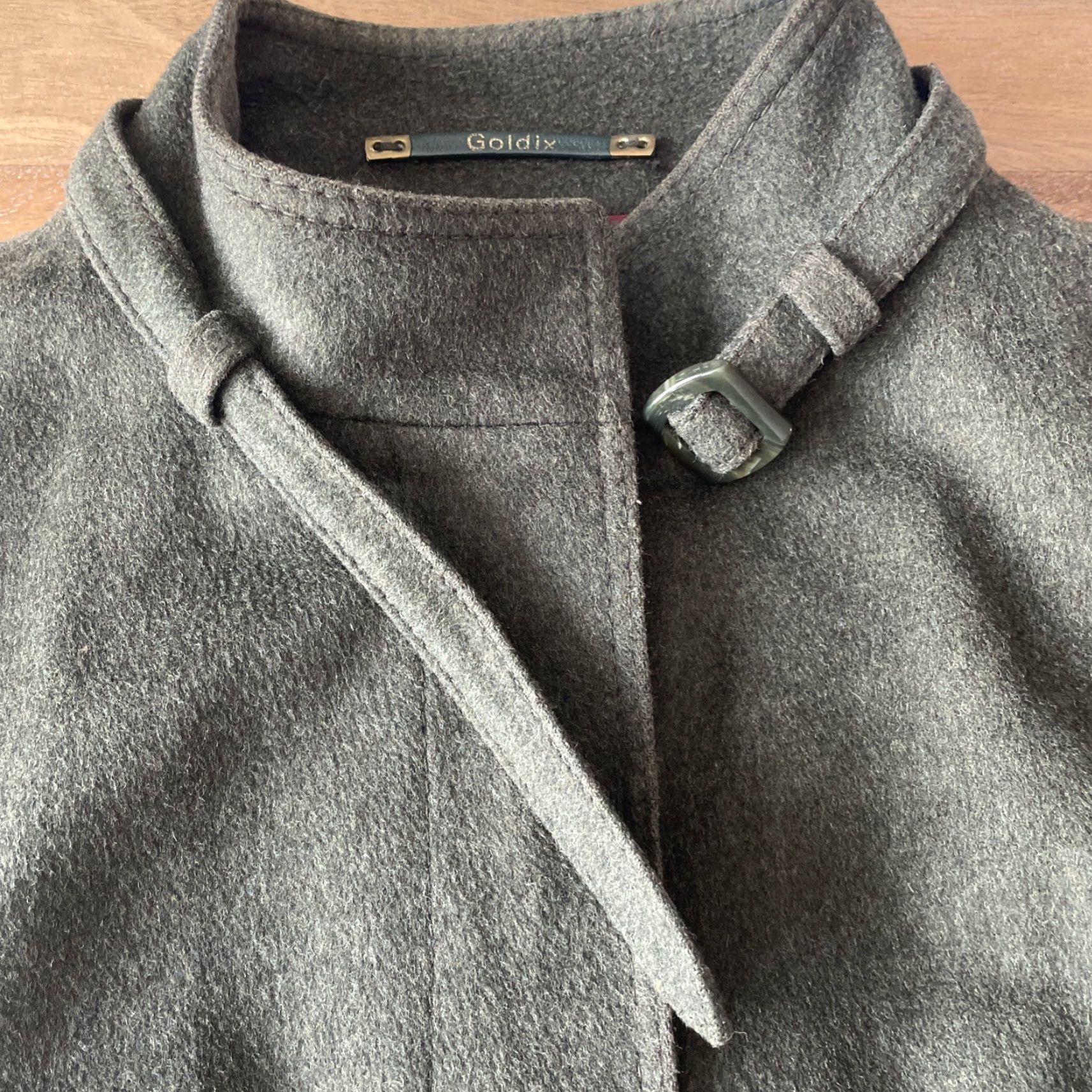 Vintage VINTAGE GOLDIX Full Zip Tweed Lambswool Bomber Jacket Womens L Green Belted Collar 90s City Retro VTG Belted Collar Womens Regular Jacket Size L / US 10 / IT 46 - 3 Thumbnail