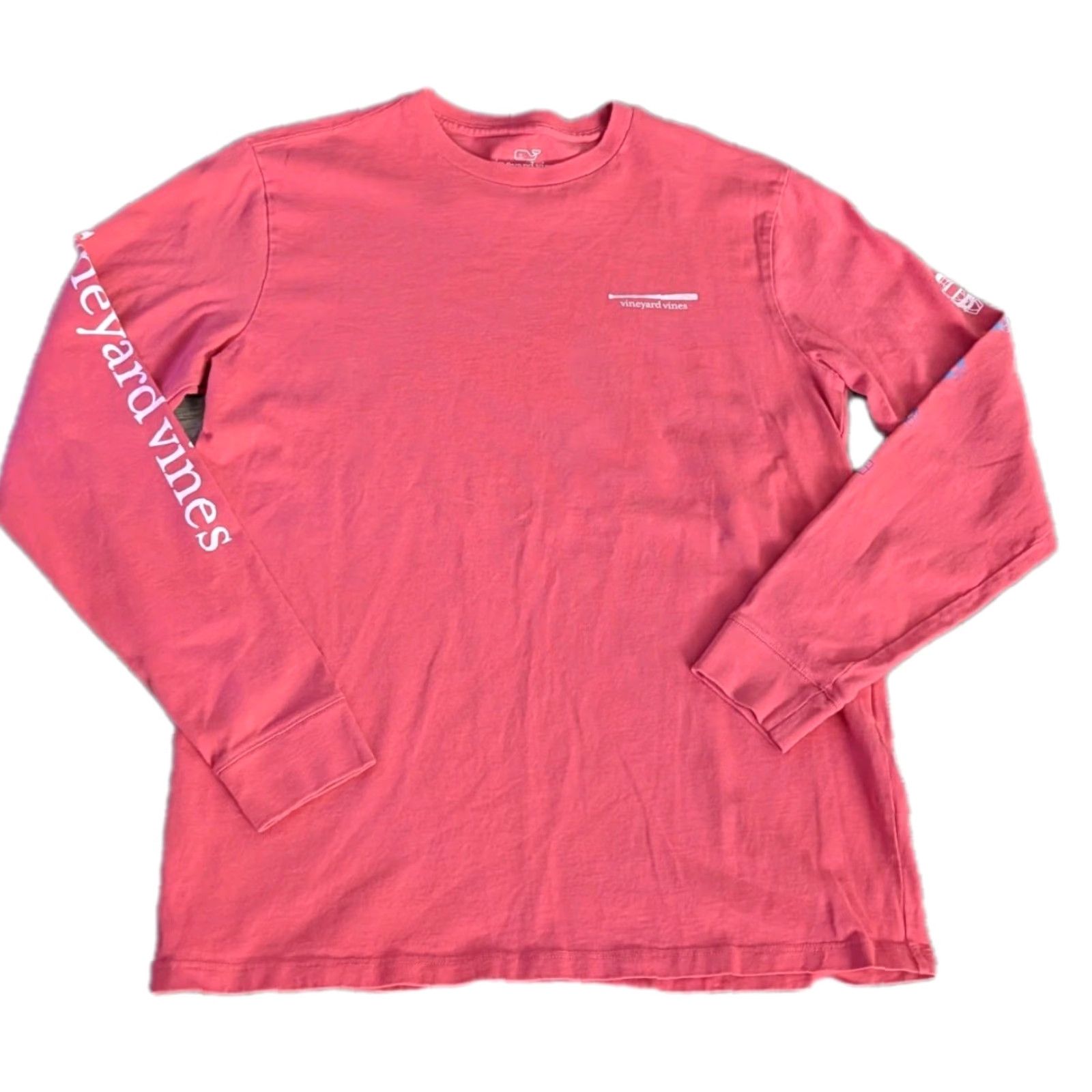 Vineyard Vines Vineyard Vines Long Sleeve Tee Baseball Icon Pink Adult S EUC Size S / US 4 / IT 40 - 2 Thumbnail