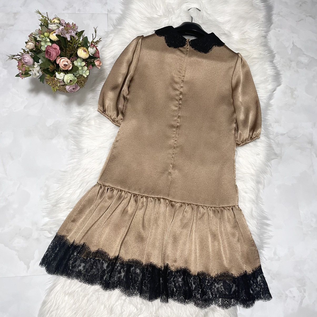 Dolce & Gabbana Dolce&Gabbana Ribbon Flower Lace Short Sleeve Dress 36 Size XS / US 0-2 / IT 36-38 - 3 Thumbnail