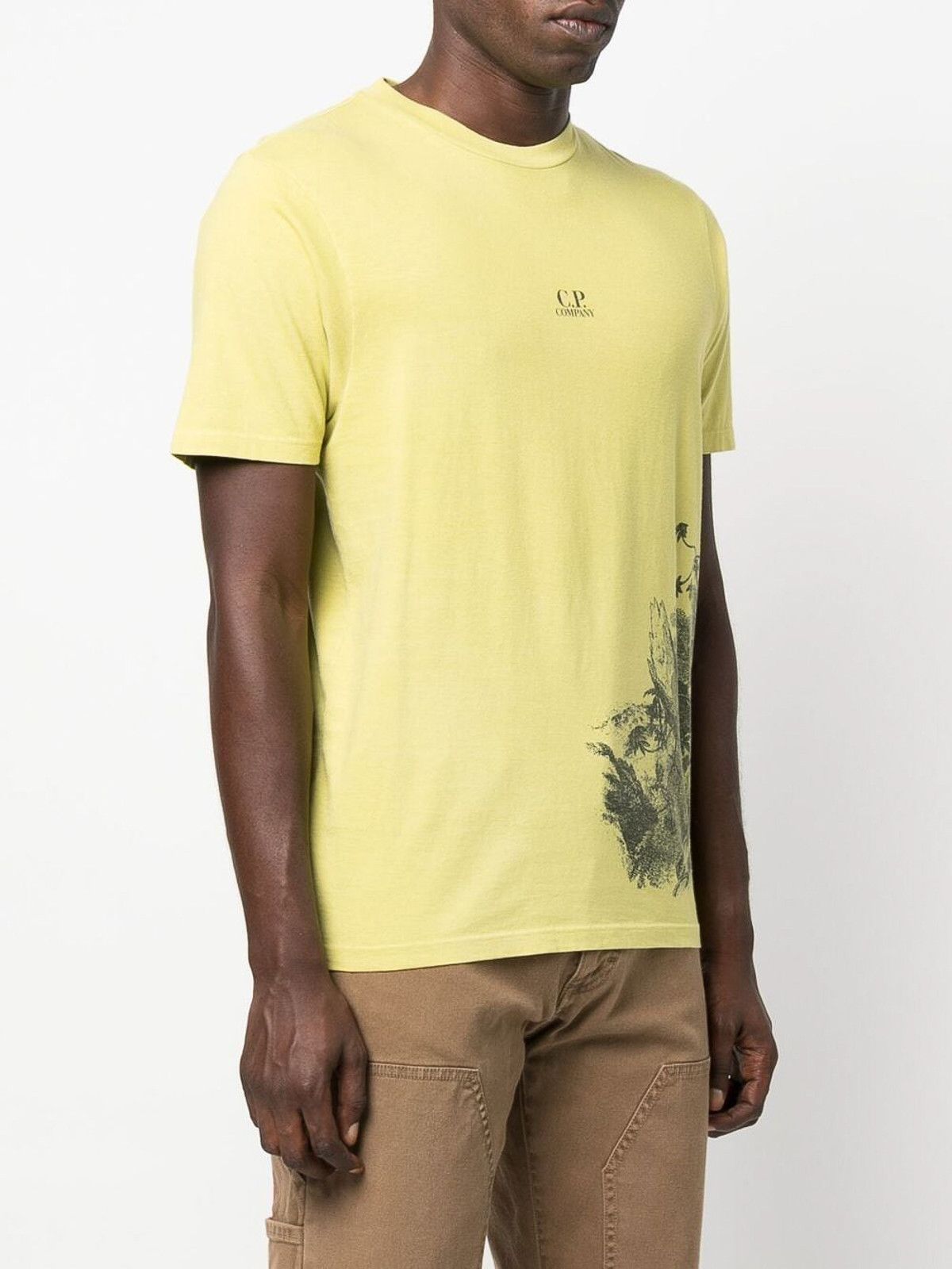 C.P. Company o1y1224 Logo Crewneck T-Shirt in Yellow/Black Size US XS / EU 42 / 0 - 3 Thumbnail