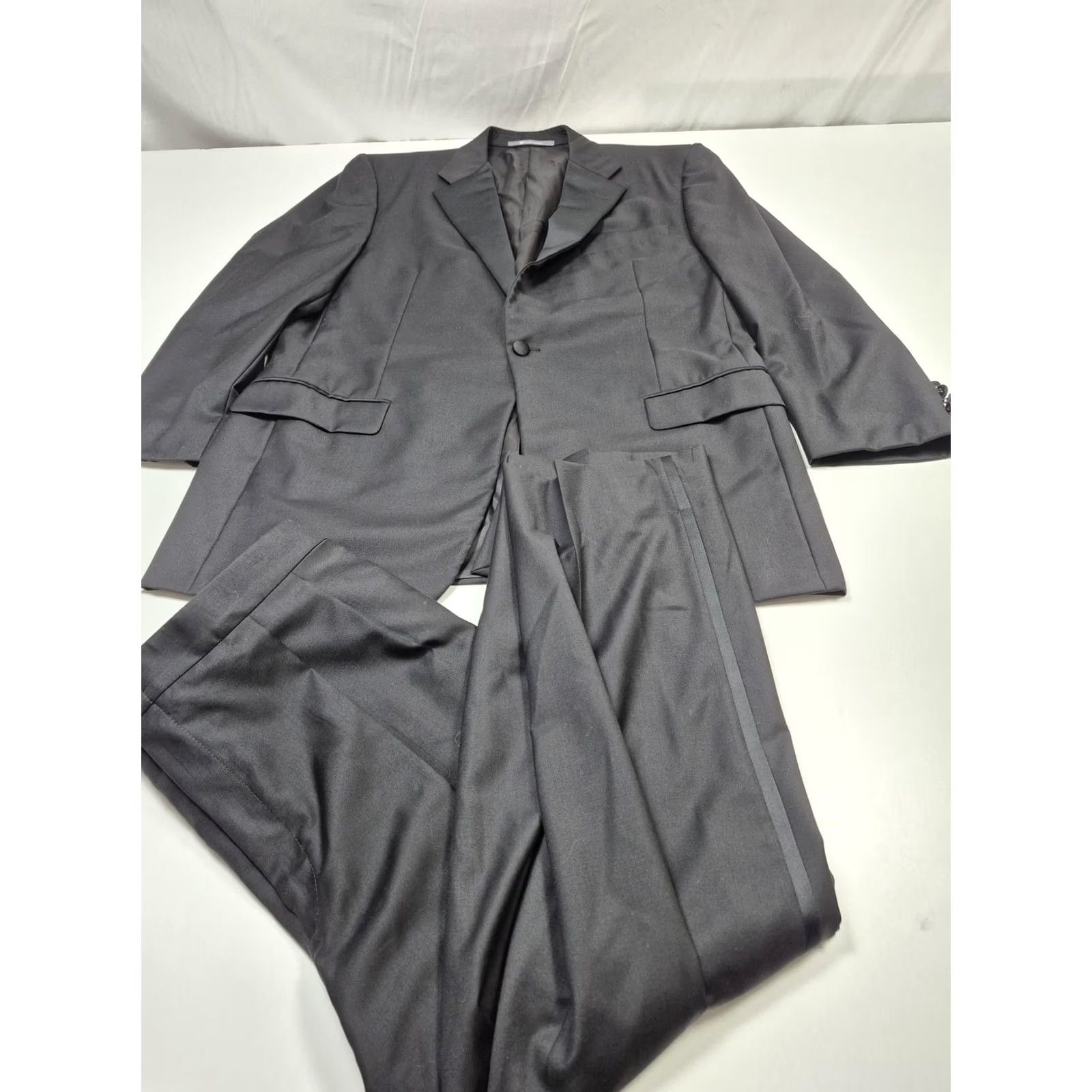 Loro Piana Hickey Freeman Suit Mens 44R Gray Wool Tuxedo 2 Piece Nordstrom 38x28 Luxury Formal Wedding Vintage No Size 44R - 2 Thumbnail