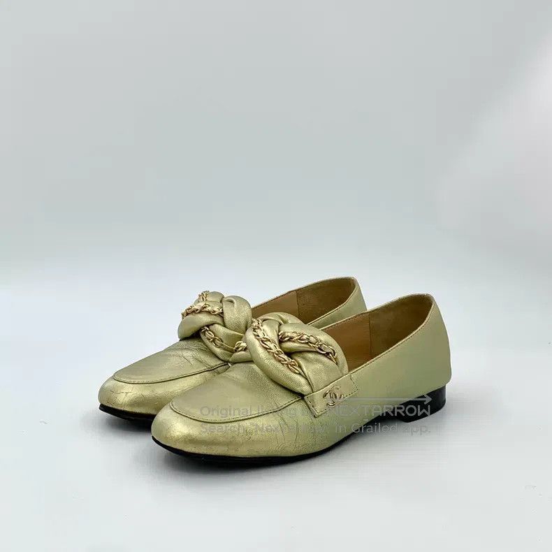 Chanel Chanel Golden hemp chain casual flat loafers Size US 5.5 / IT 35.5 - 1 Thumbnail