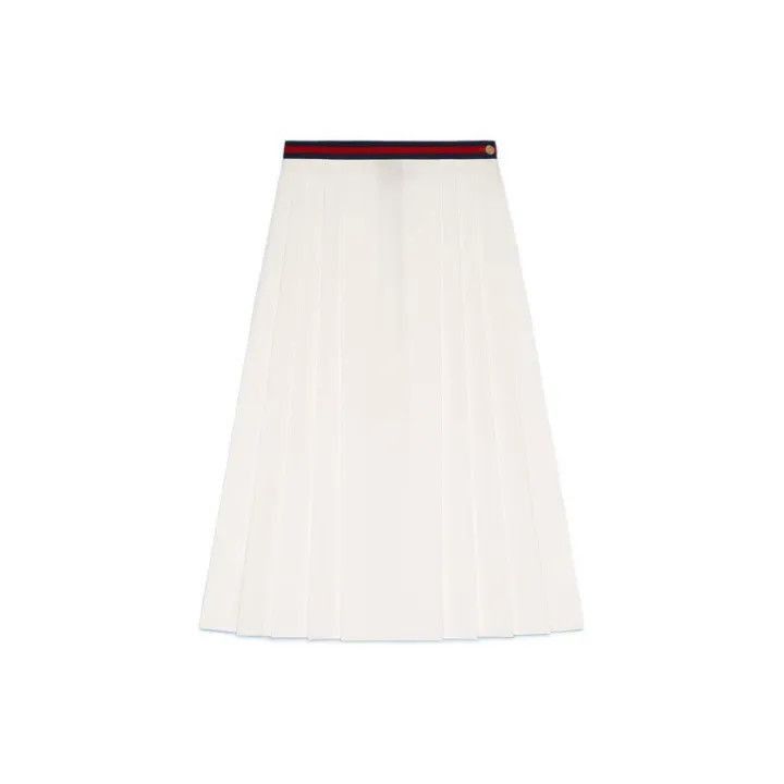 Gucci Gucci White Pleated Midi Skirt for Women-2507 Size 39" - 8 Thumbnail