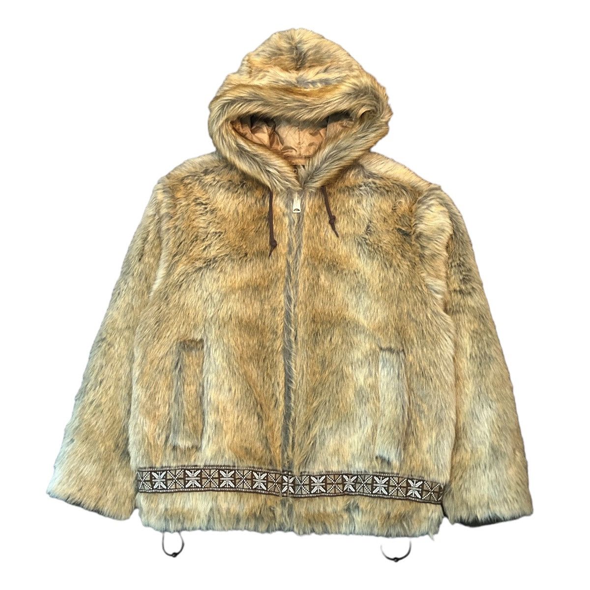 image of Supreme Faux Fur Parka Brown Fw23, Men's (Size Small)