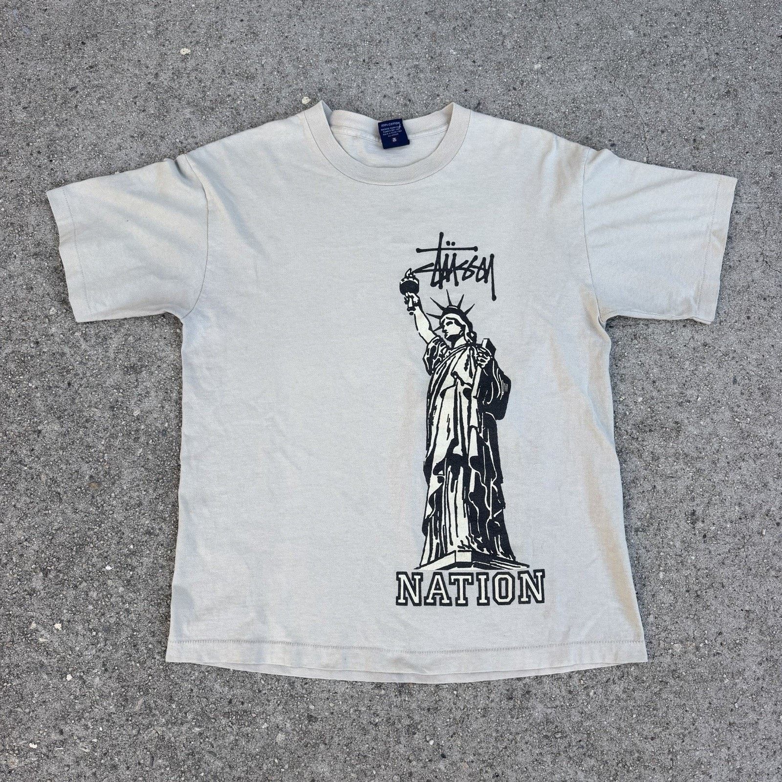 Stussy × Vintage Vintage 90s Stussy Nation Statue Of Liberty Tee T