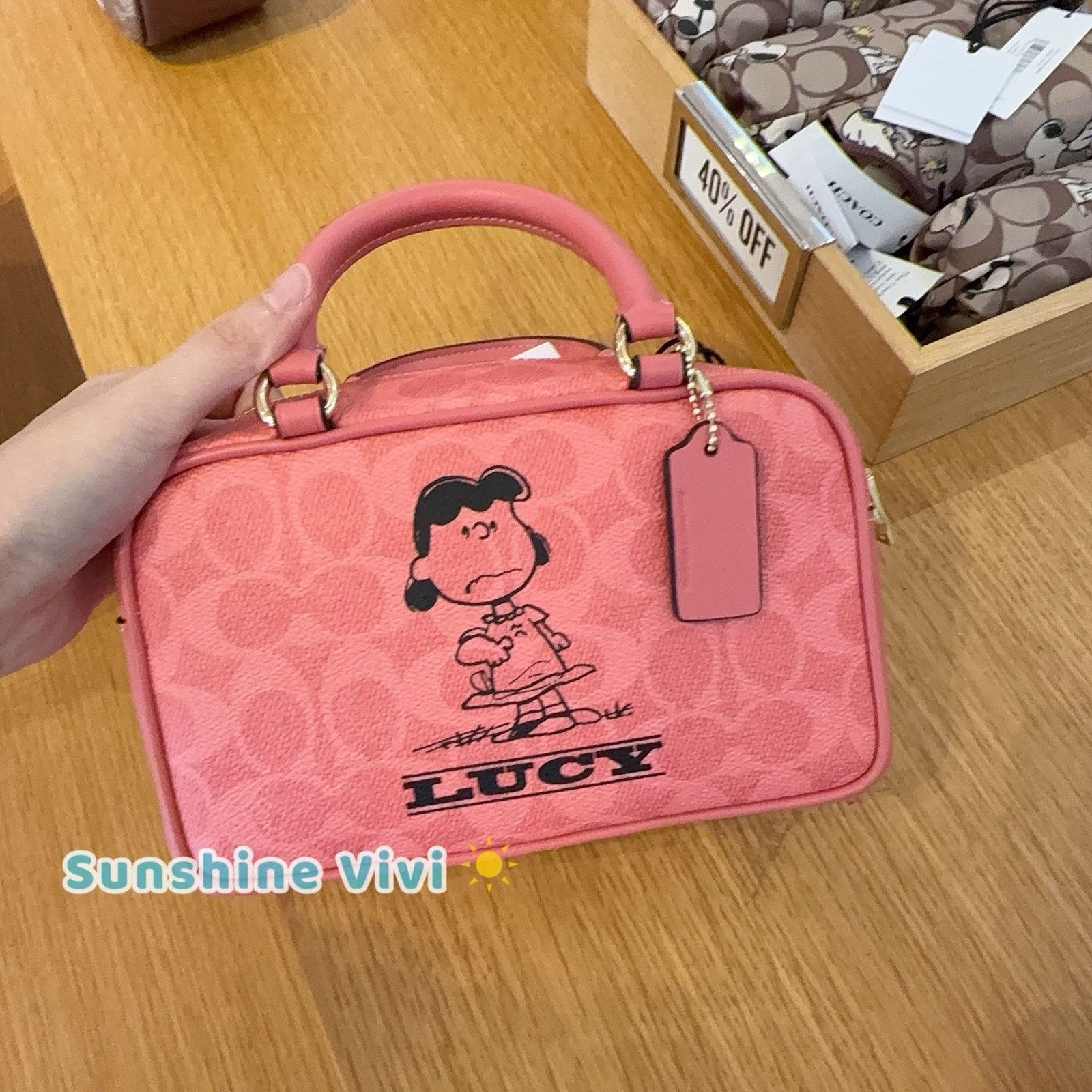 Coach NWT Coach X Peanuts Satchel Crossbody Bag Lucy CBJ62 Coral Size ONE SIZE - 1 Thumbnail