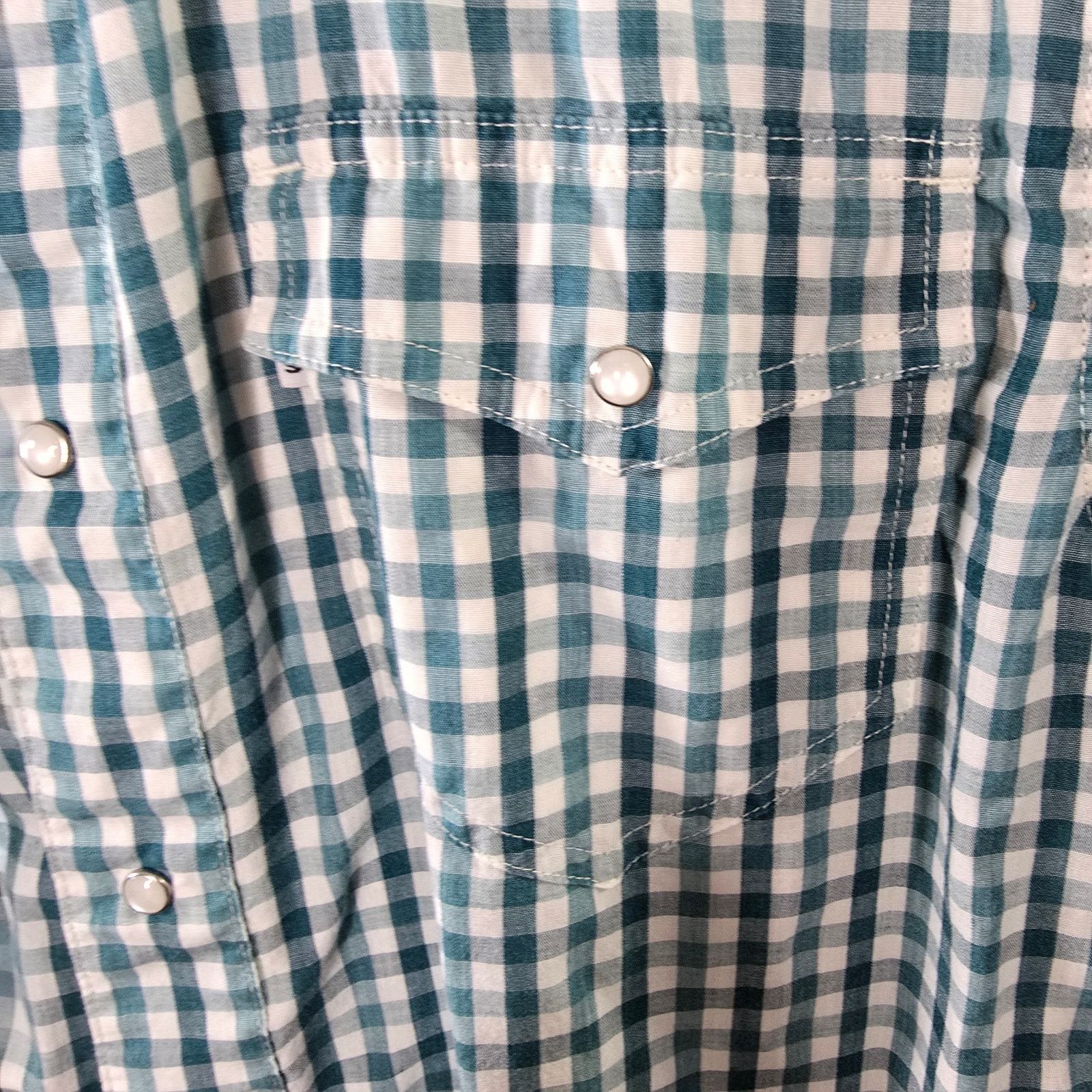 Levi's Levi's Pearl Snap Modern Western Teal White Plaid Shirt M Size US M / EU 48-50 / 2 - 6 Thumbnail