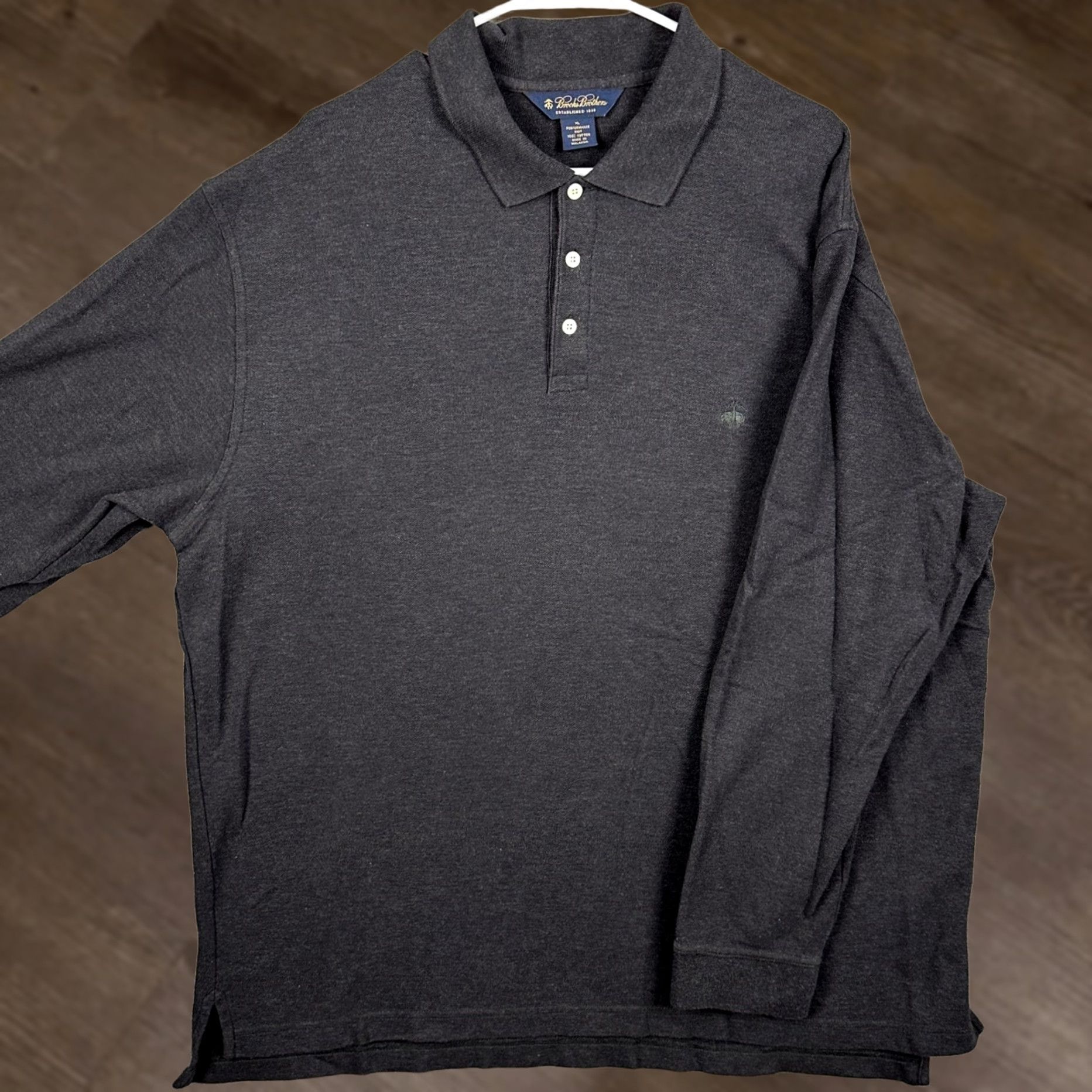 Brooks Brothers Brooks Brothers Sweatshirt Polo Mens XL Pullover Knit 100% Cotton Dark Gray Logo Performance Breathable Size US XL / EU 56 / 4 - 1 Thumbnail
