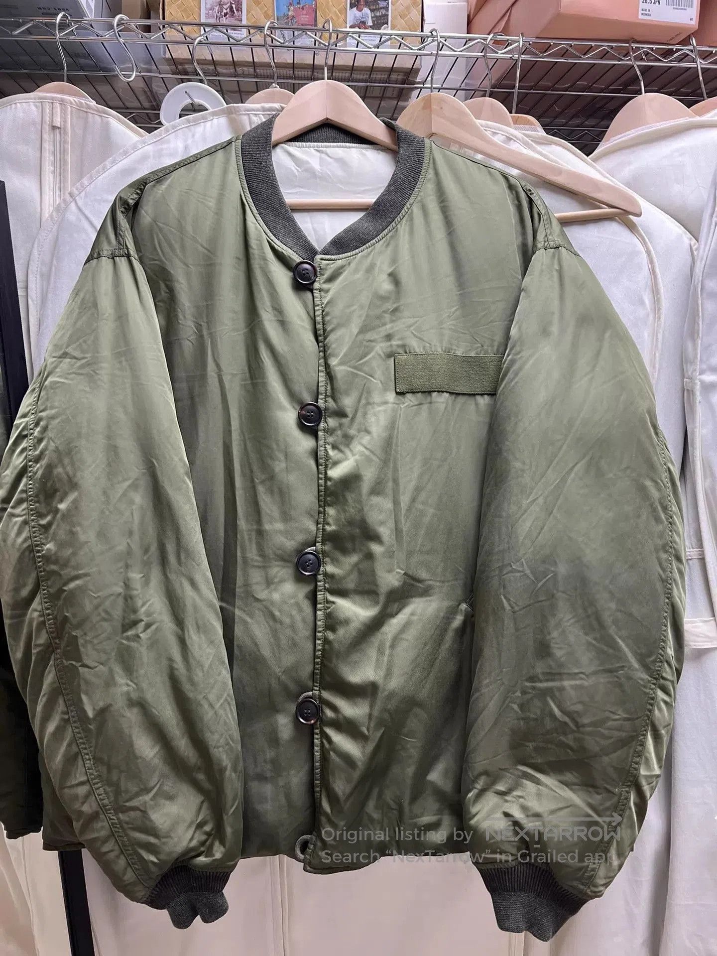 Visvim Green XL Bomber Jacket with Button Front. Size US XL / EU 56 / 4 - 1 Thumbnail