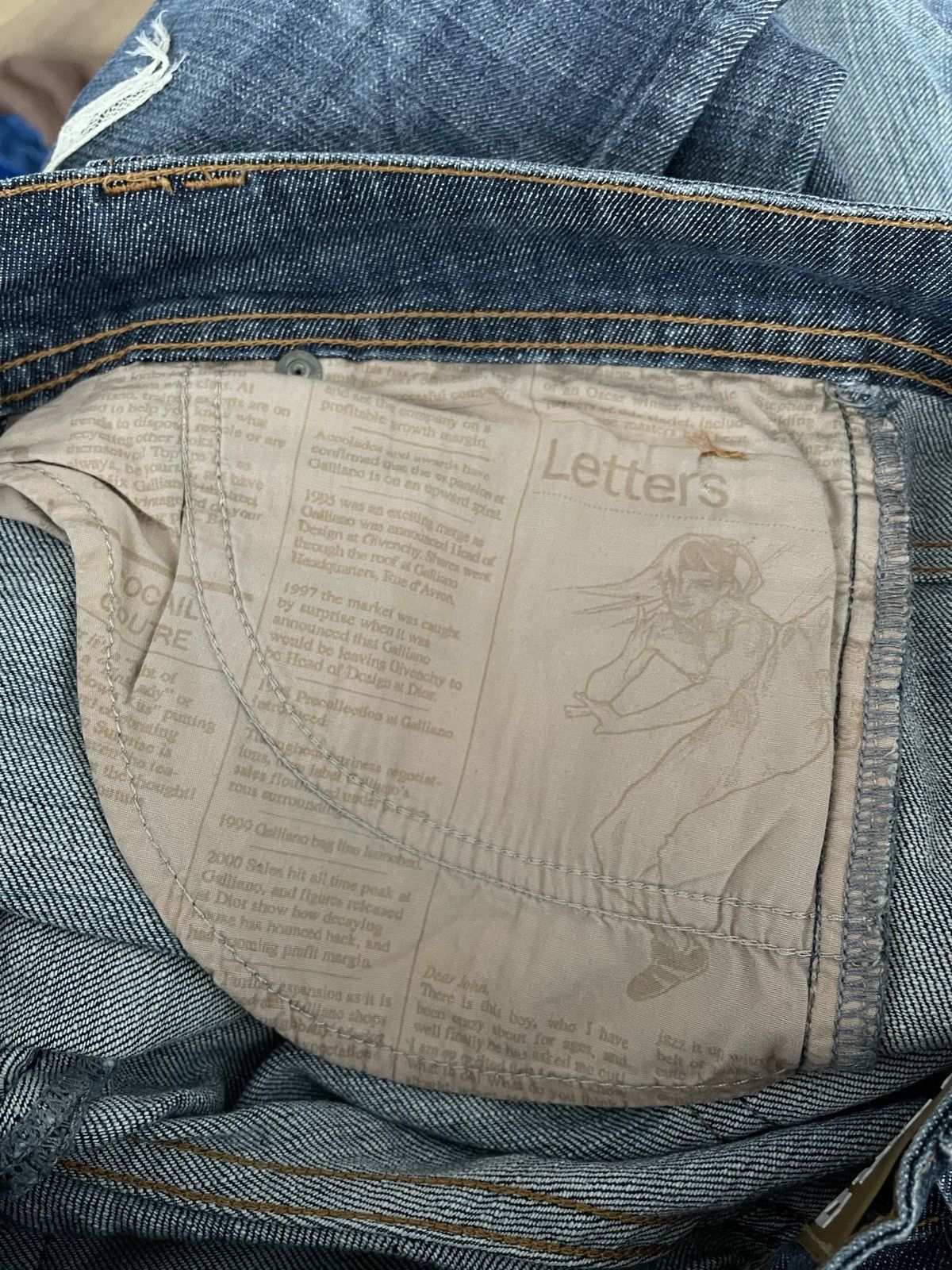 Designer × John Galliano × Vintage John Galliano Vintage Denim Jeans Trousers Coquette Pant Y2k Size 28" / US 6 / IT 42 - 13 Thumbnail