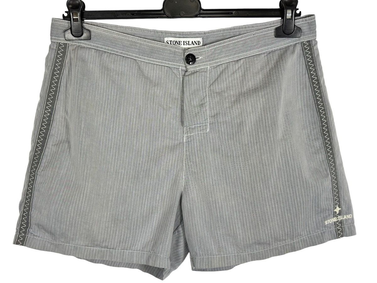 image of Archival Clothing x Stone Island Vintage Stone Island Grey Swim Men's Shorts (Size 32)
