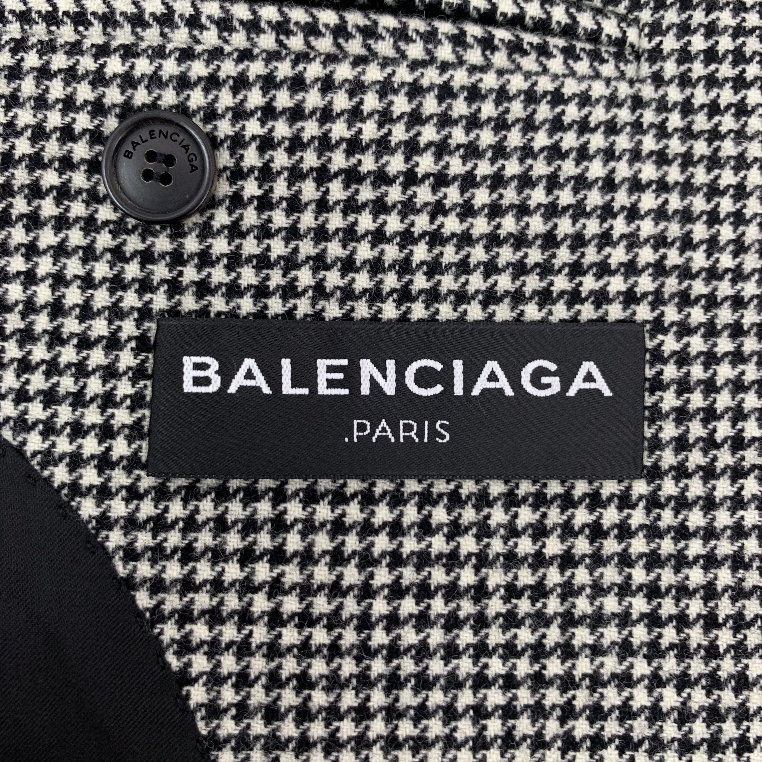 Balenciaga Balenciaga Houndstooth Wool Coat (Size S) Size S / US 4 / IT 40 - 2 Thumbnail