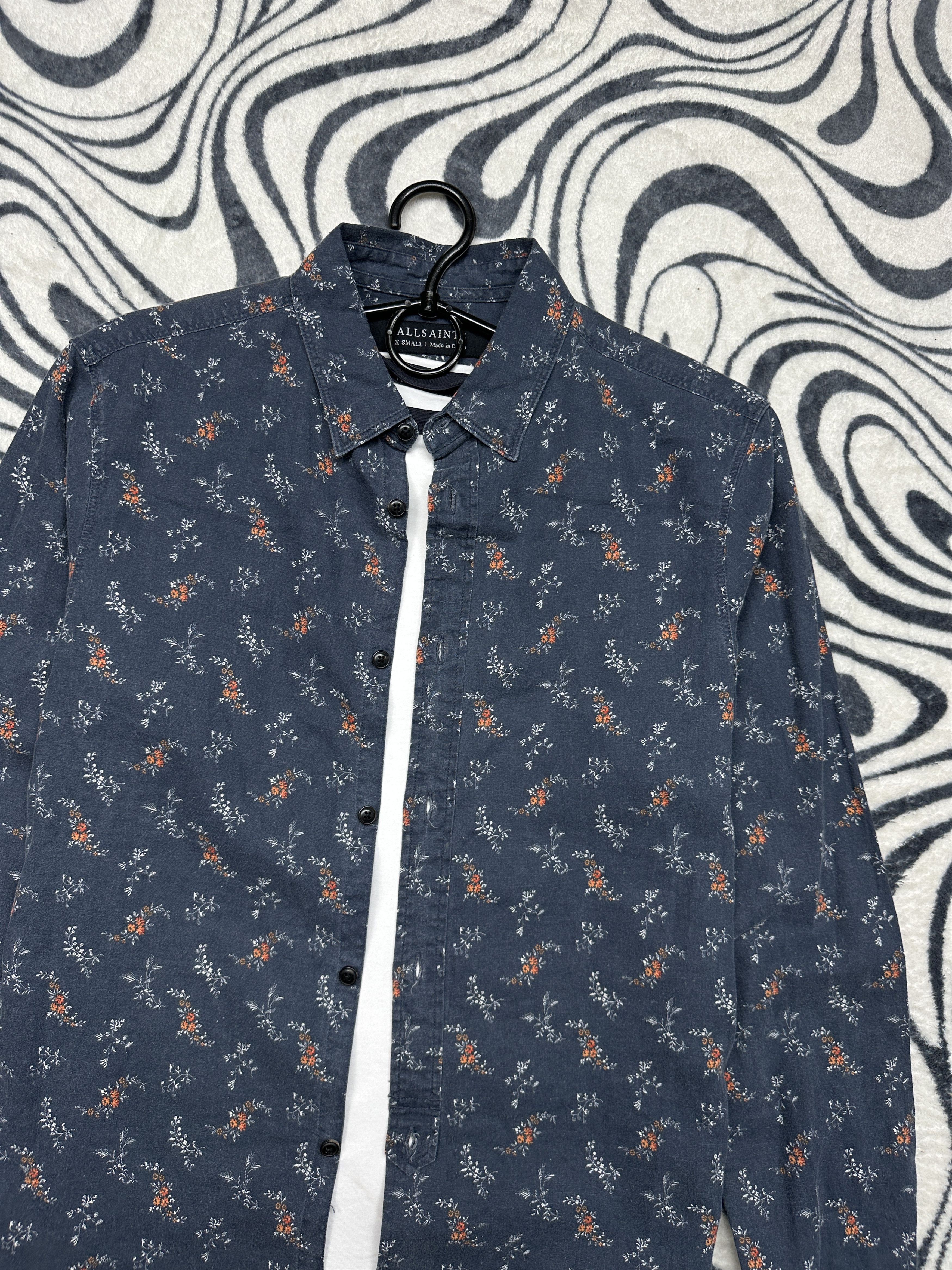 Allsaints Allsaints Mens Chesaw Floral Print Linen Long Sleeve Shirt Size US XS / EU 42 / 0 - 2 Thumbnail