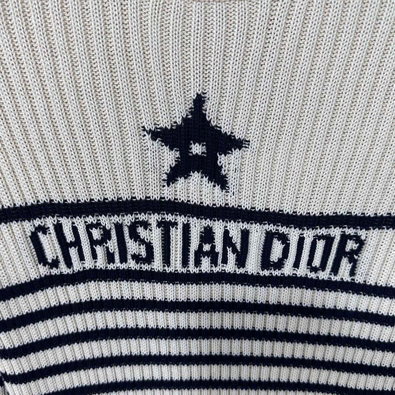 Dior Dior black and white stripe star logo knit top Size XS / US 0-2 / IT 36-38 - 5 Thumbnail