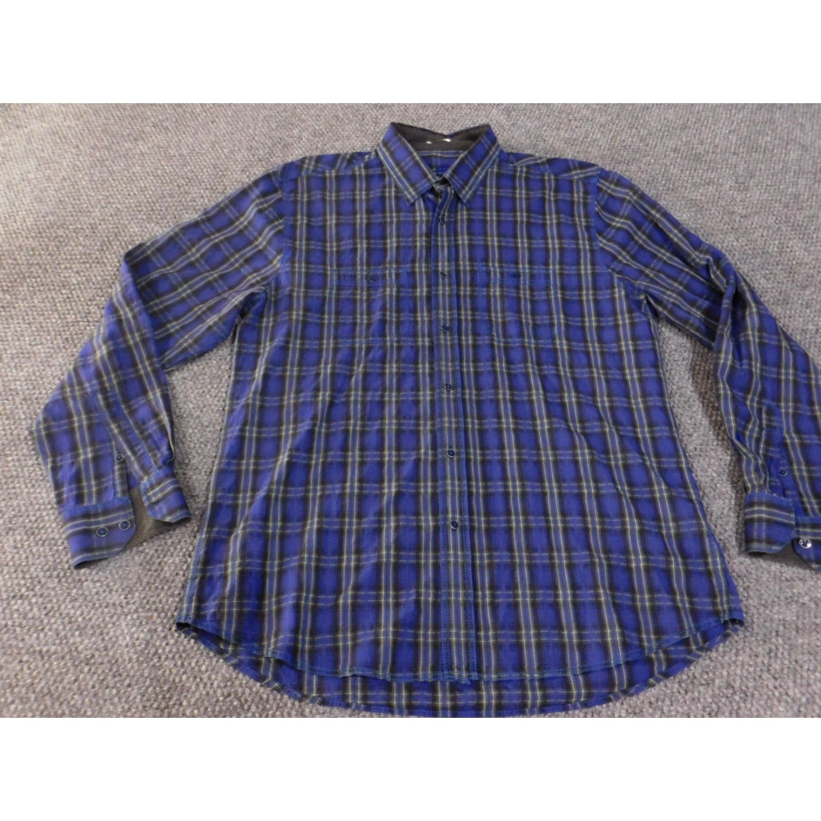 BUGATCHI Bugatchi Shirt Mens Medium Plaid Long Sleeve Shaped Fit Stretch Classic Size US M / EU 48-50 / 2 - 3 Thumbnail