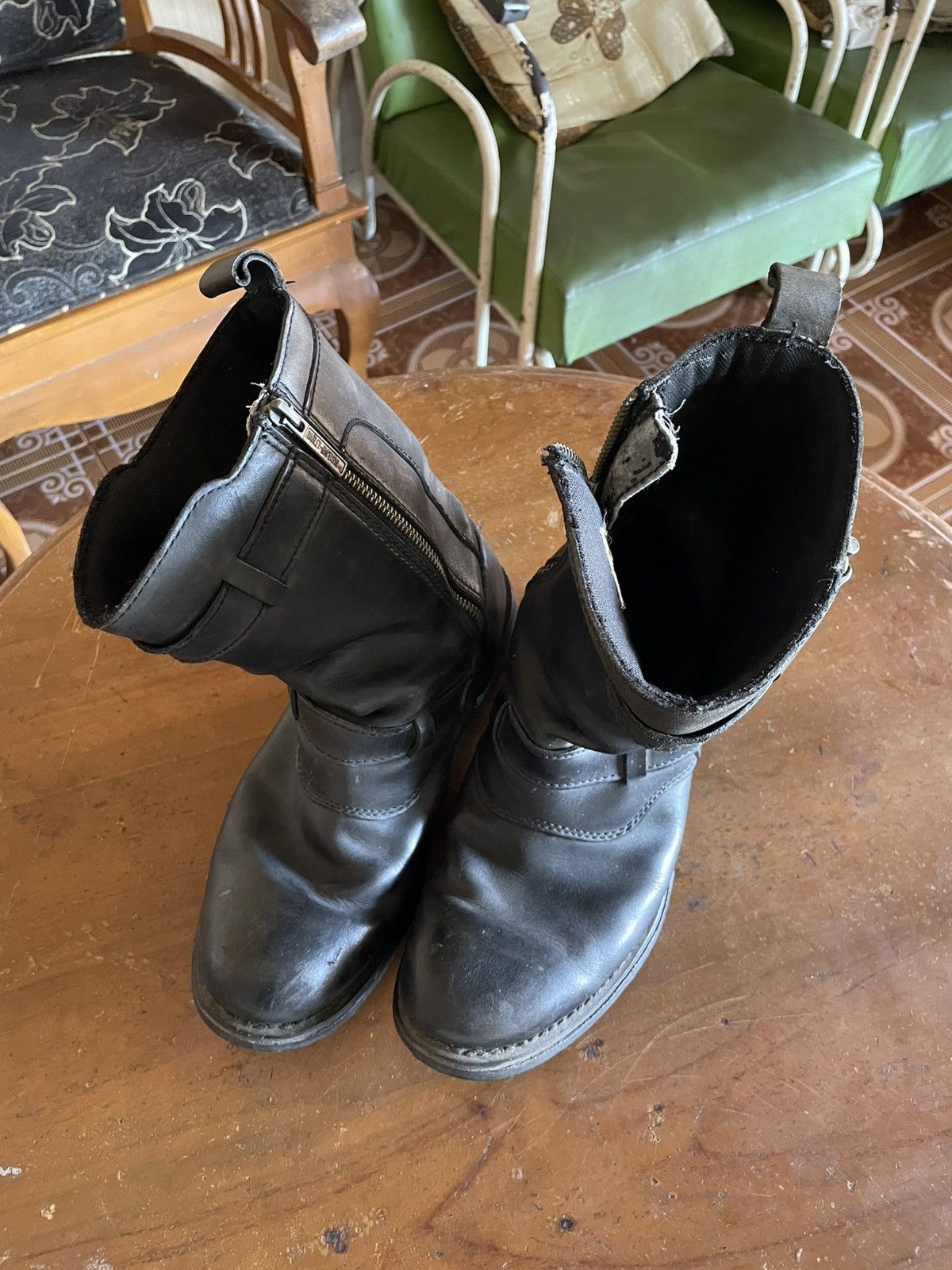 Harley Davidson × Leather × Vintage Harley Davidson Leather Upper Balance motor cycles Size US 8 / EU 41 - 10 Thumbnail