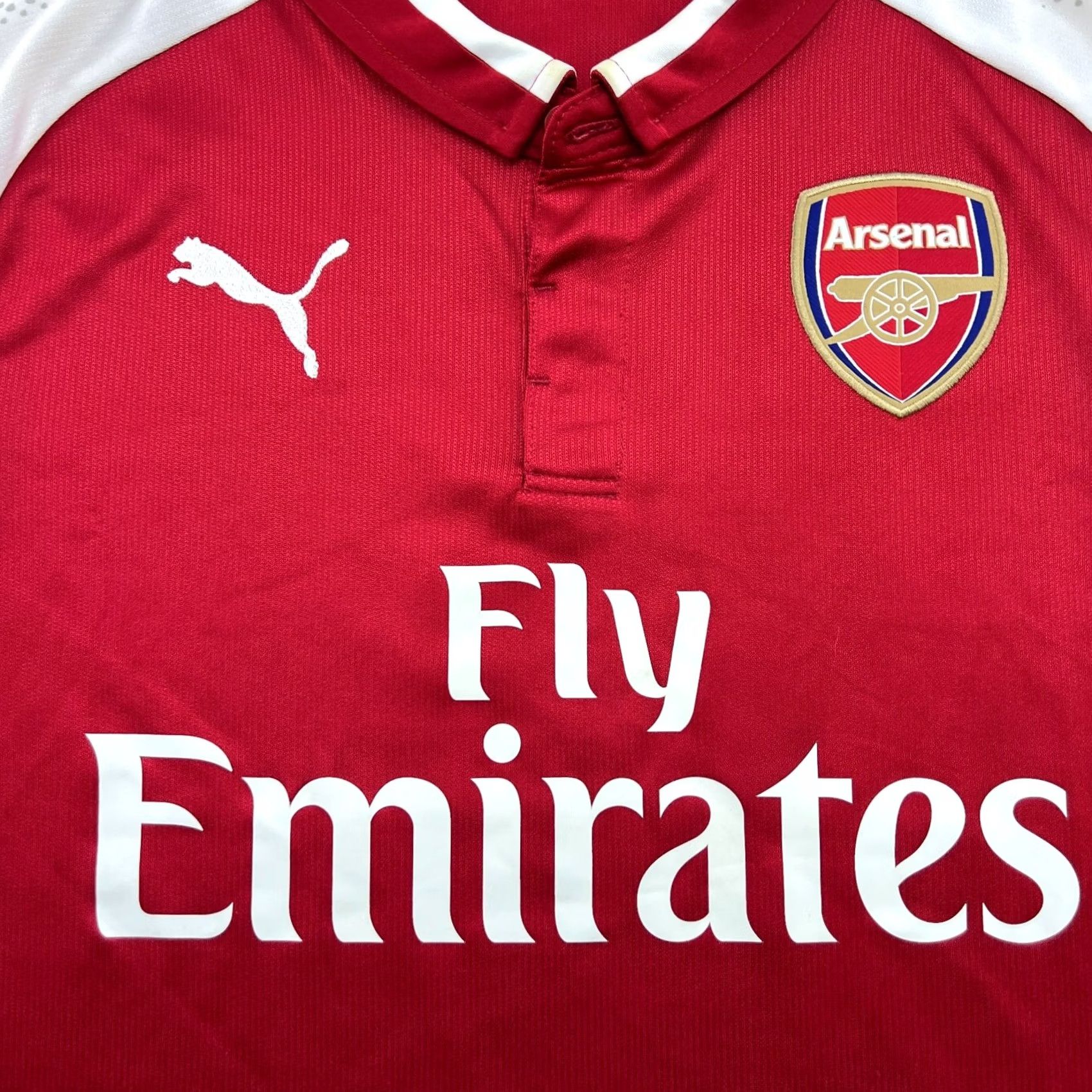 Puma Arsenal 2017 2018 Home Alexandre Lacazette Mens Football Jersey Shirt Small Puma Red Polyester Moisture Wicking Quick Dry Stadium Jersey Mens Size US S / EU 44-46 / 1 - 7 Thumbnail