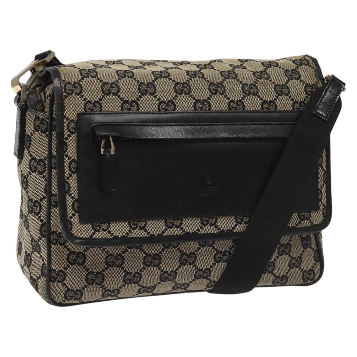 Gucci GG Canvas Shoulder Bag Black 019 019, Women's