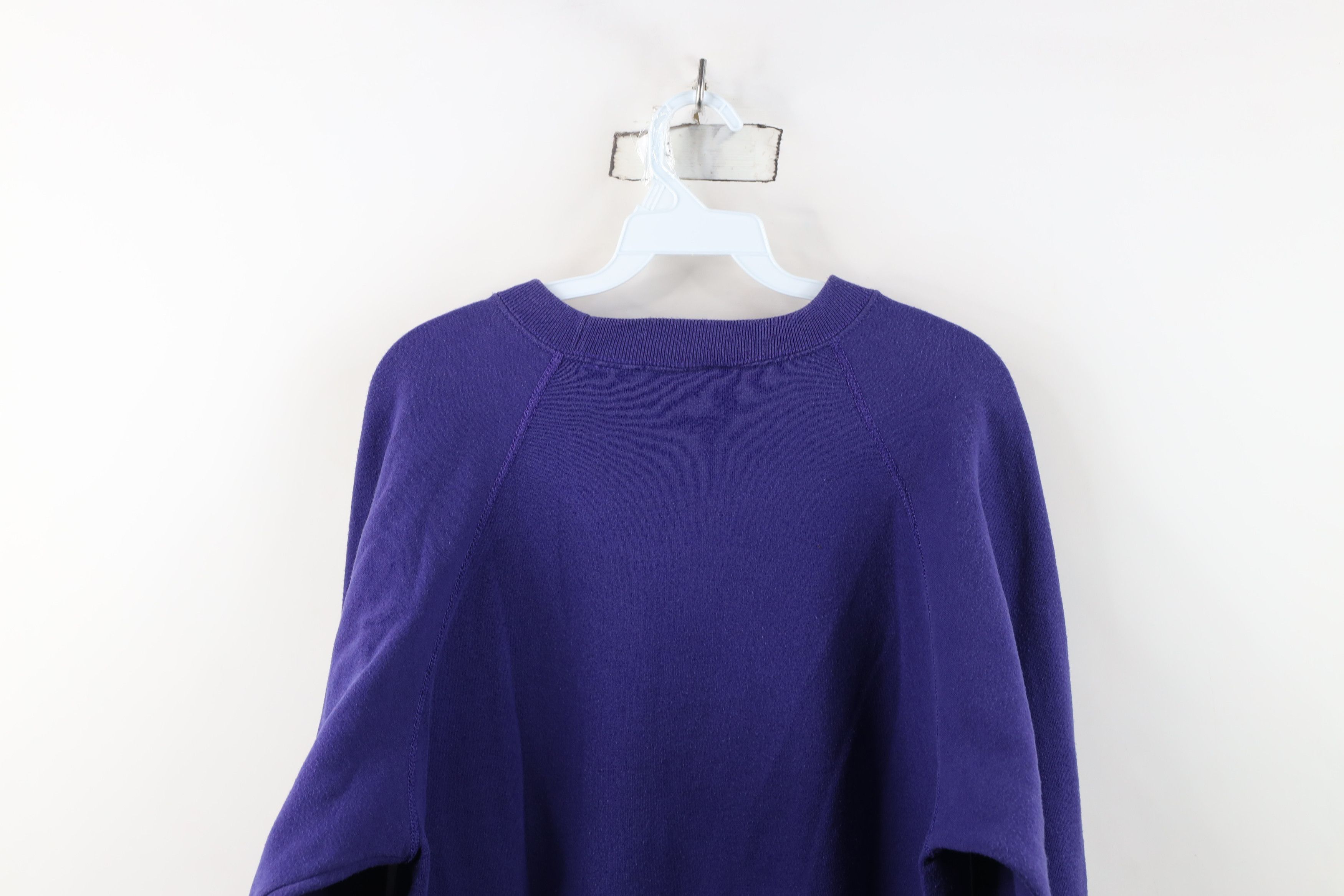 Vintage Vintage 90s Streetwear Heavyweight Sweatshirt Purple USA Size US XL / EU 56 / 4 - 9 Thumbnail