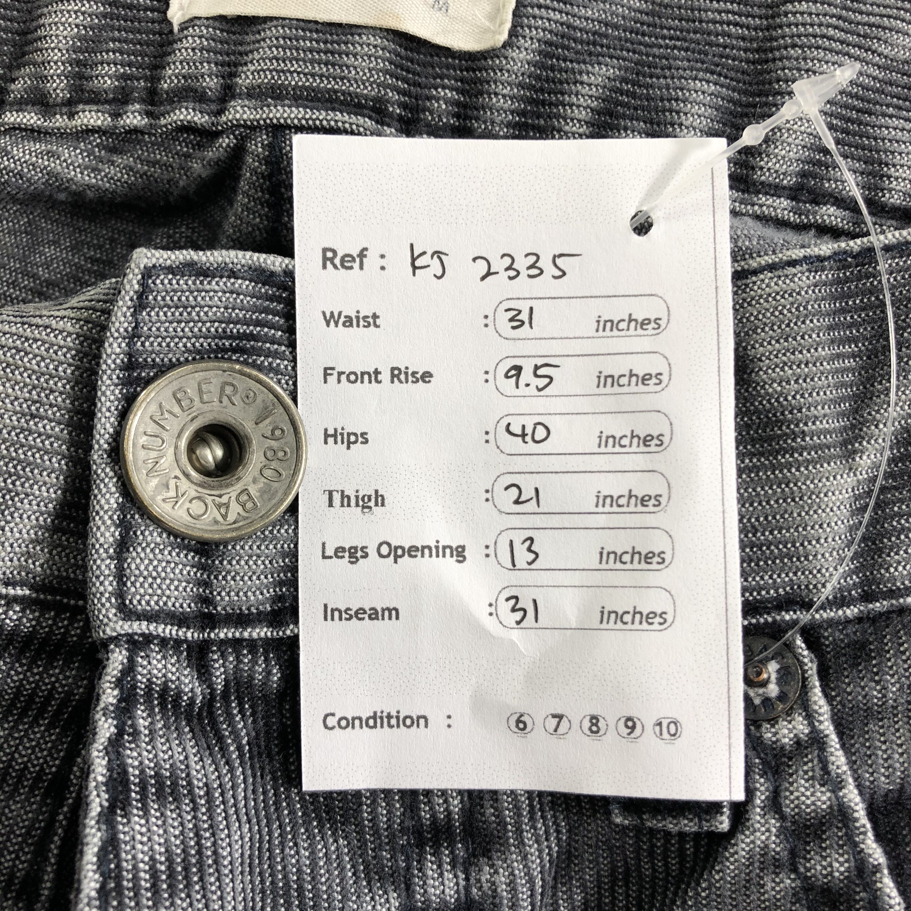Japanese Brand Back Number Jeans Faded Black Denim Size US 30 / EU 46 - 10 Thumbnail