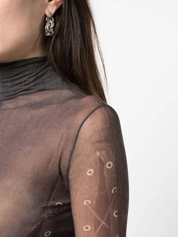 Acne Studios o1y0725 Turtleneck T-Shirt in Dark Brown/Gray Size M / US 6-8 / IT 42-44 - 2 Thumbnail