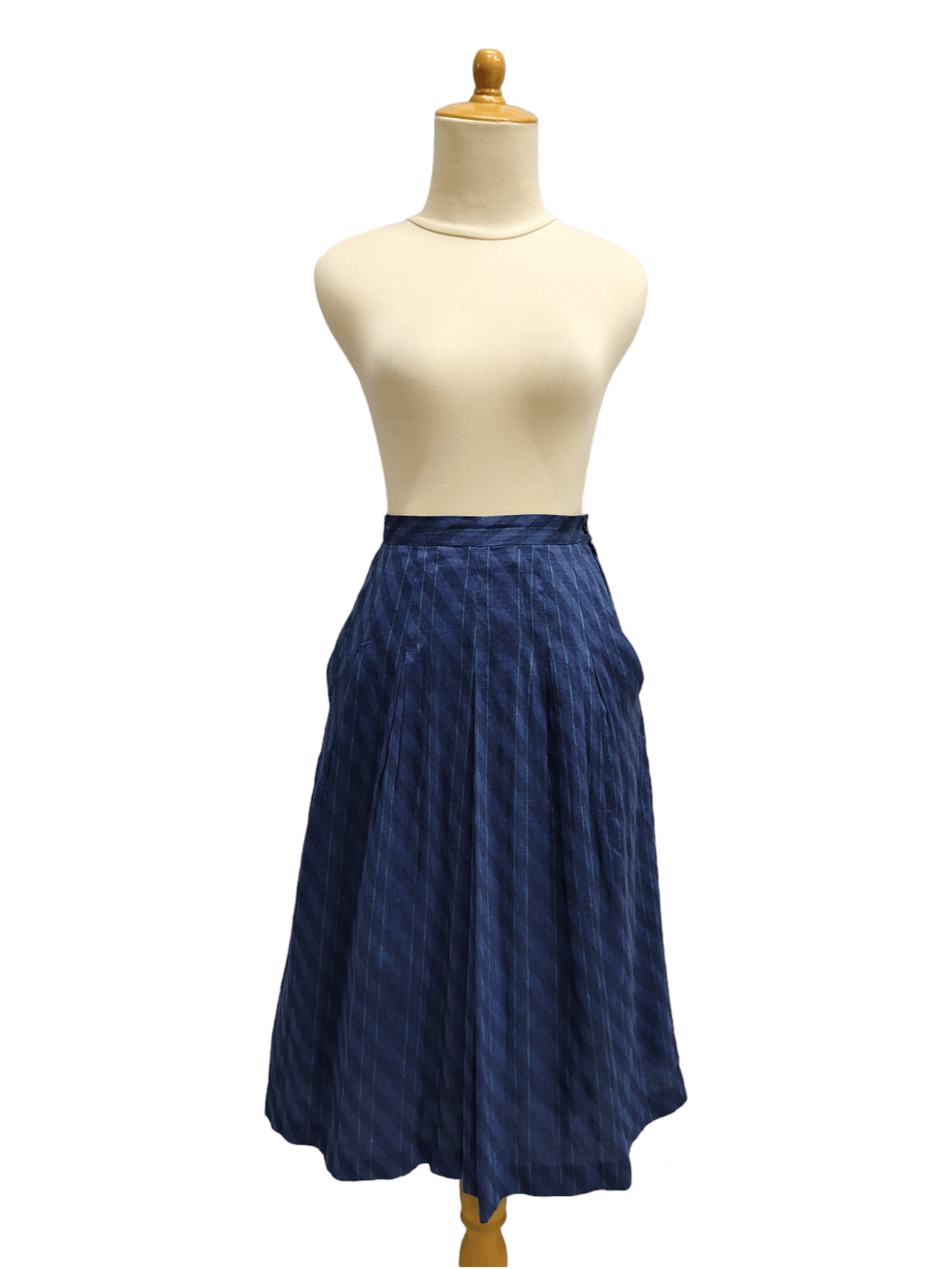 Vintage RARE 🇮🇹 Vtg 80s Franco Ferraro Striped Midi Skirt Size 27" / US 4 / IT 40 - 1 Thumbnail