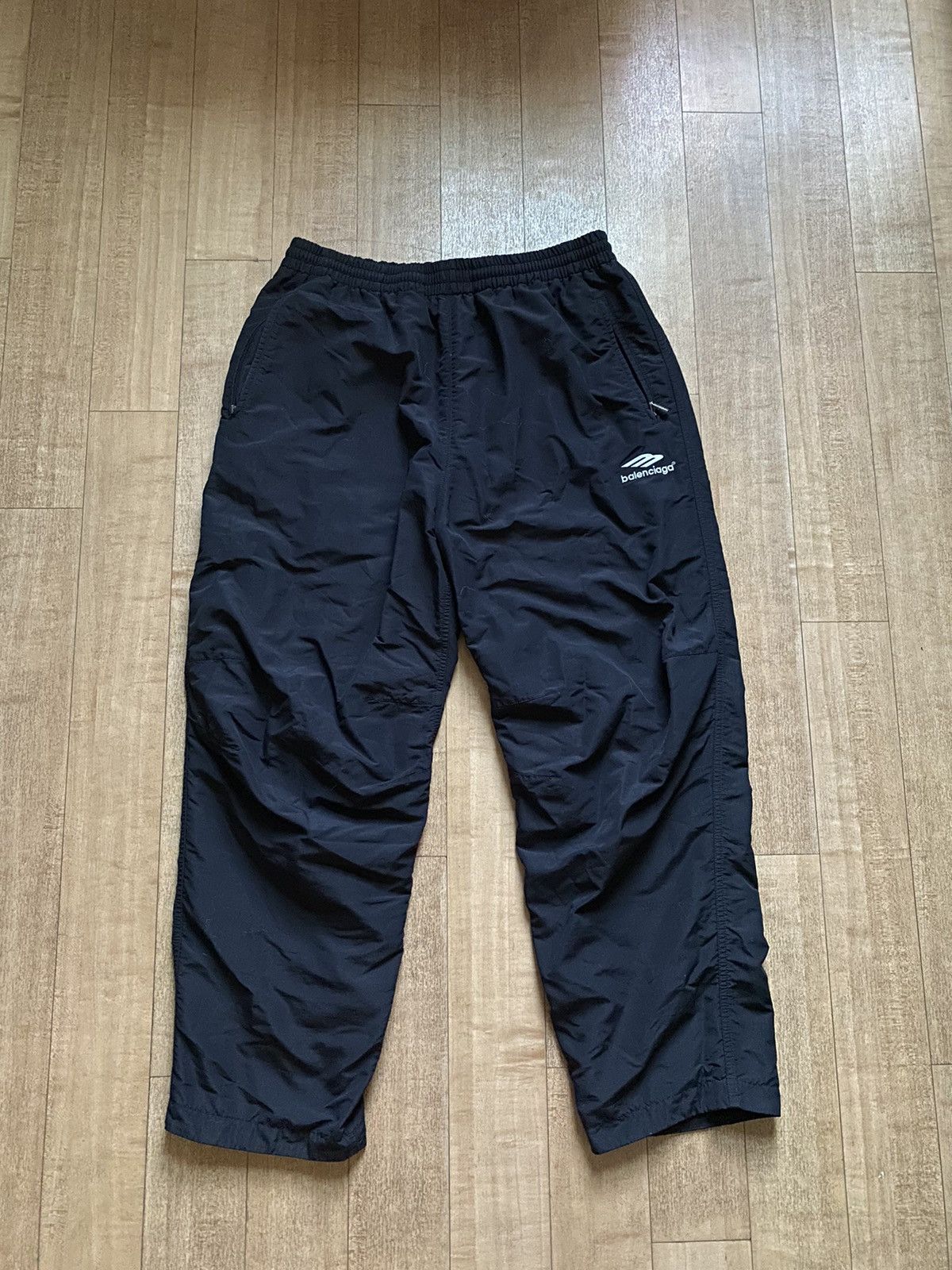 Pre-owned Balenciaga 3b Track Pants Sweatpants Black Large