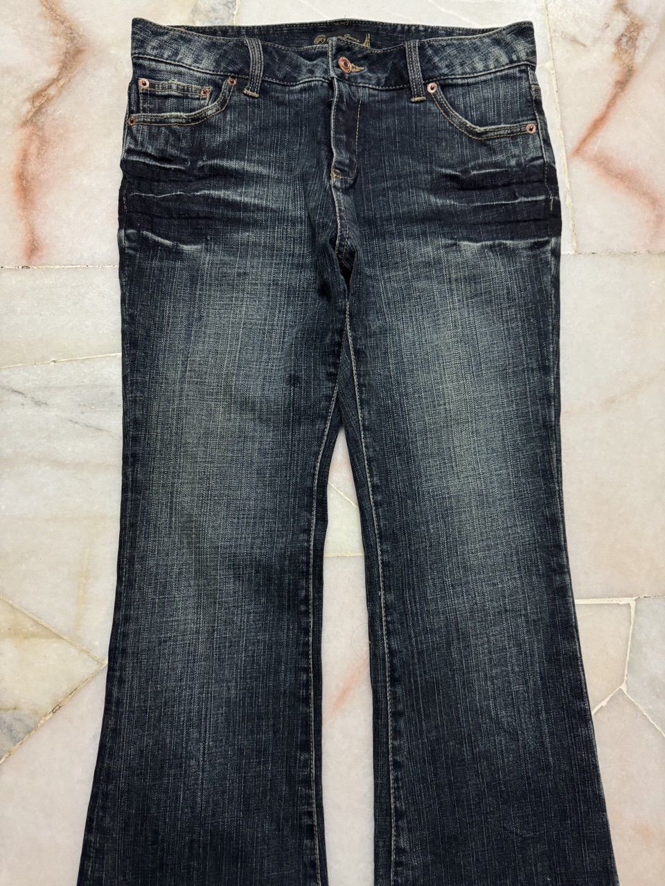 Japanese Brand Flared💥Bell Bottom Japanese Mudwash Bootcut Insane Dark Jean Size US 29 - 3 Thumbnail