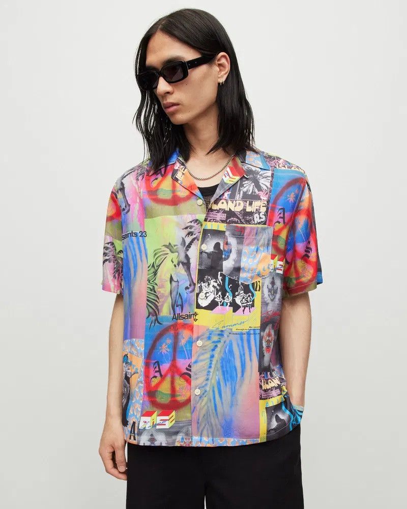AllSaints Karnival Bold Rave Print Shirt