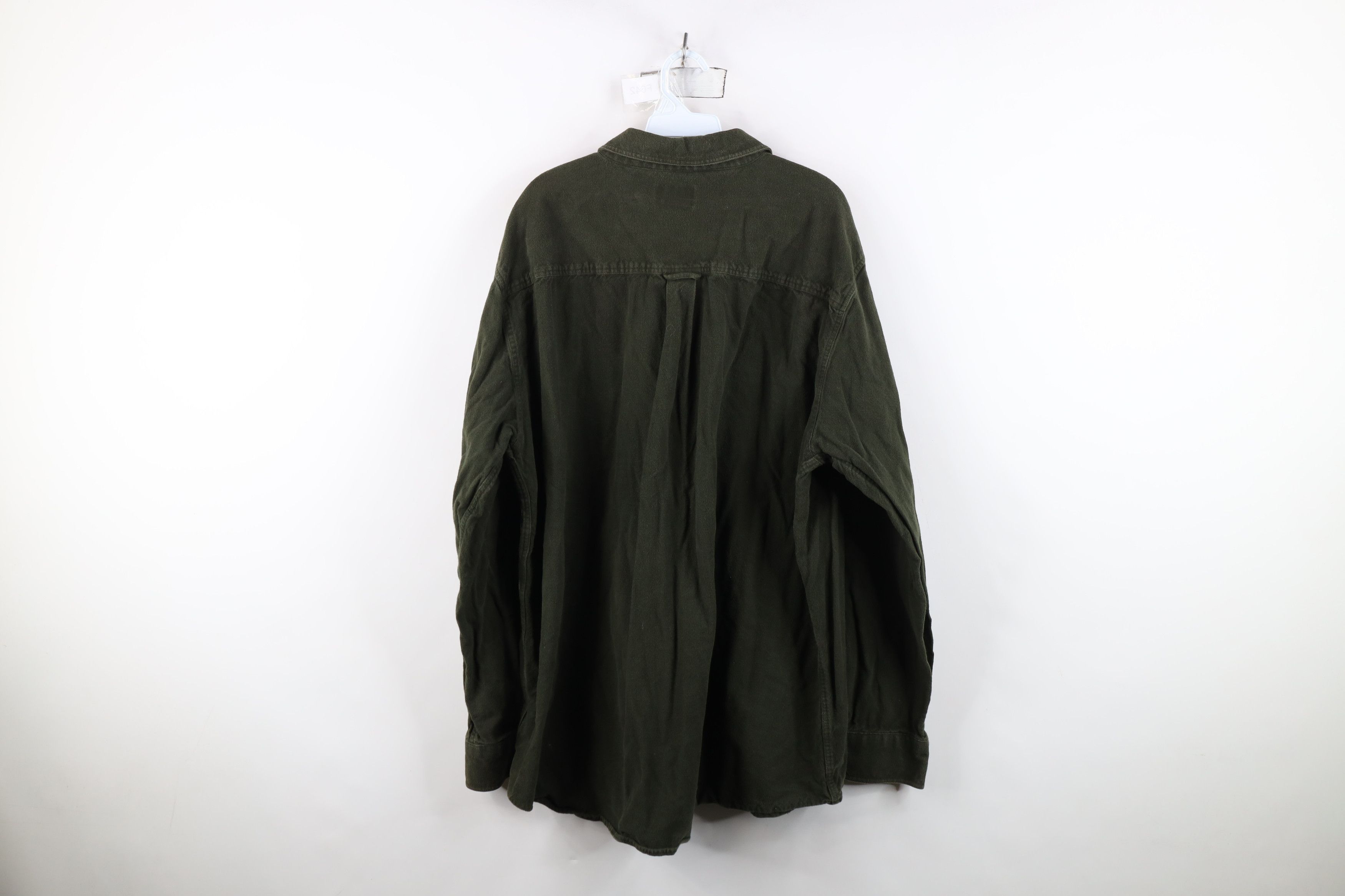 Vintage Vintage 90s Streetwear Chamois Collared Button Shirt Green Size US XXL / EU 58 / 5 - 13 Thumbnail