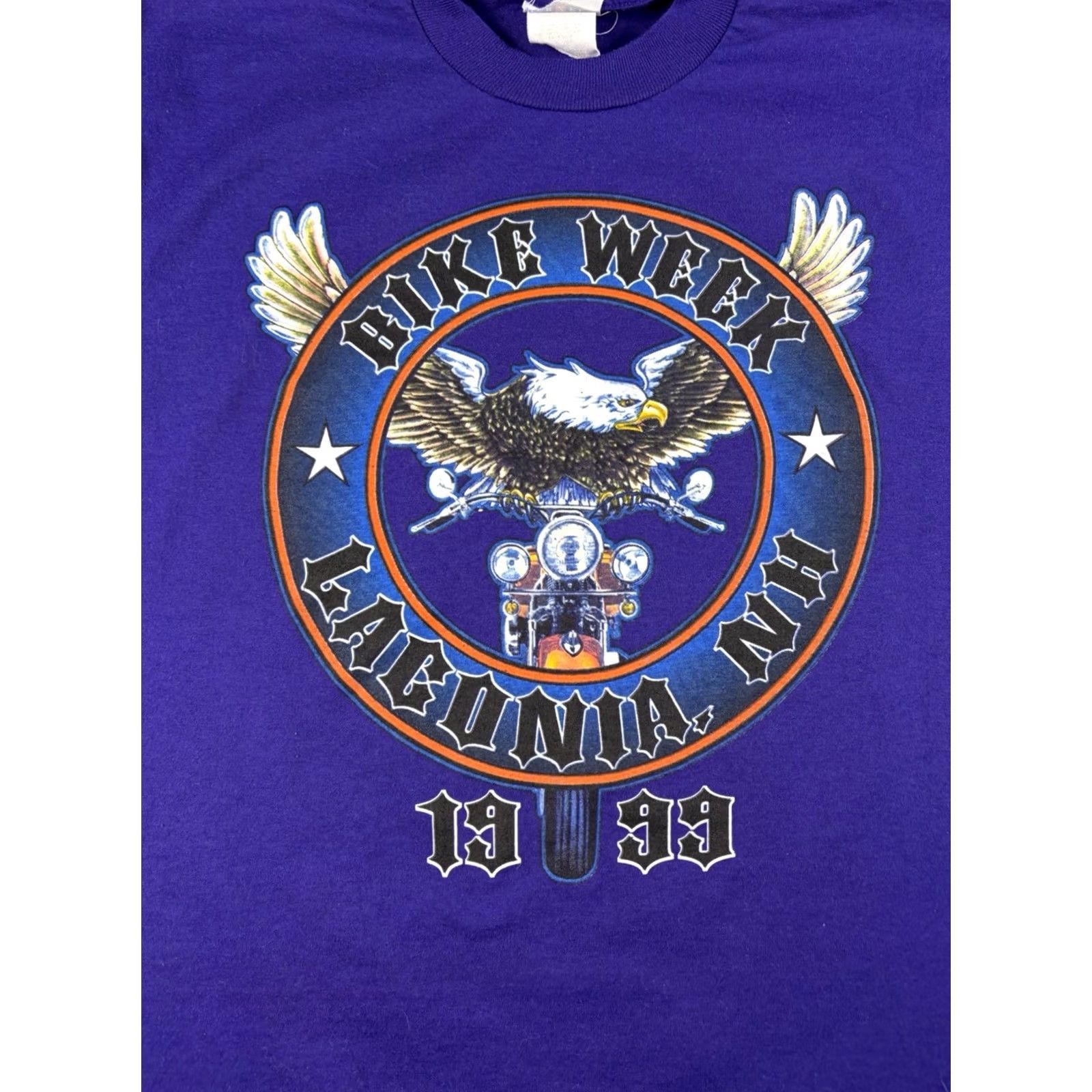 Vintage VINTAGE Laconia Bike Week T Shirt Men’s Size Large Purple Motorcycle Biker Eagle Shirt Mens Short Sleeve Crew Neck Cotton Graphic Print Size US L / EU 52-54 / 3 - 2 Thumbnail