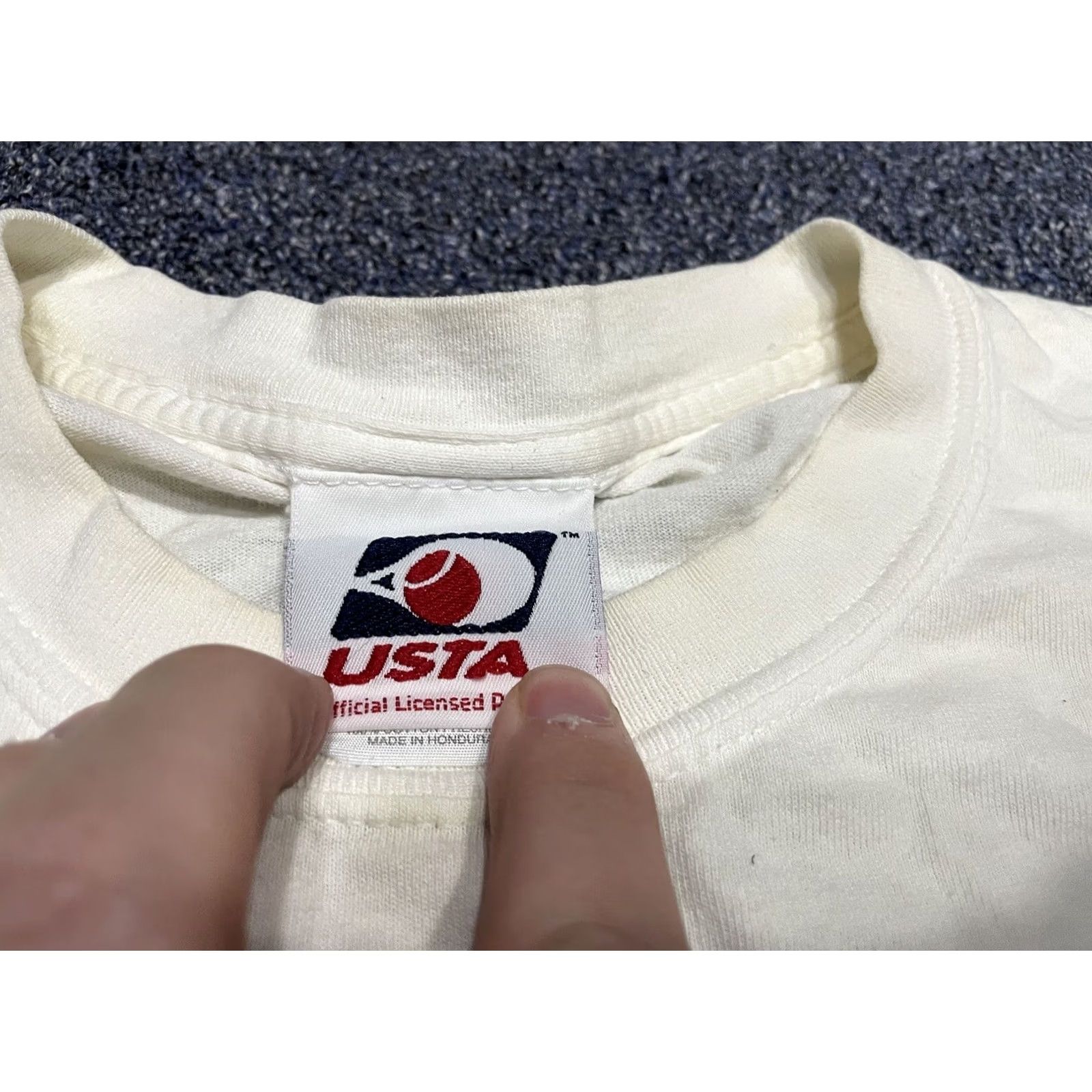 Fruit Of The Loom VINTAGE Fruit Of A Loom T-Shirt USA Tennis Crew Neck Short Sleeve L White Size L Unisex Adults Size US L / EU 52-54 / 3 - 3 Thumbnail