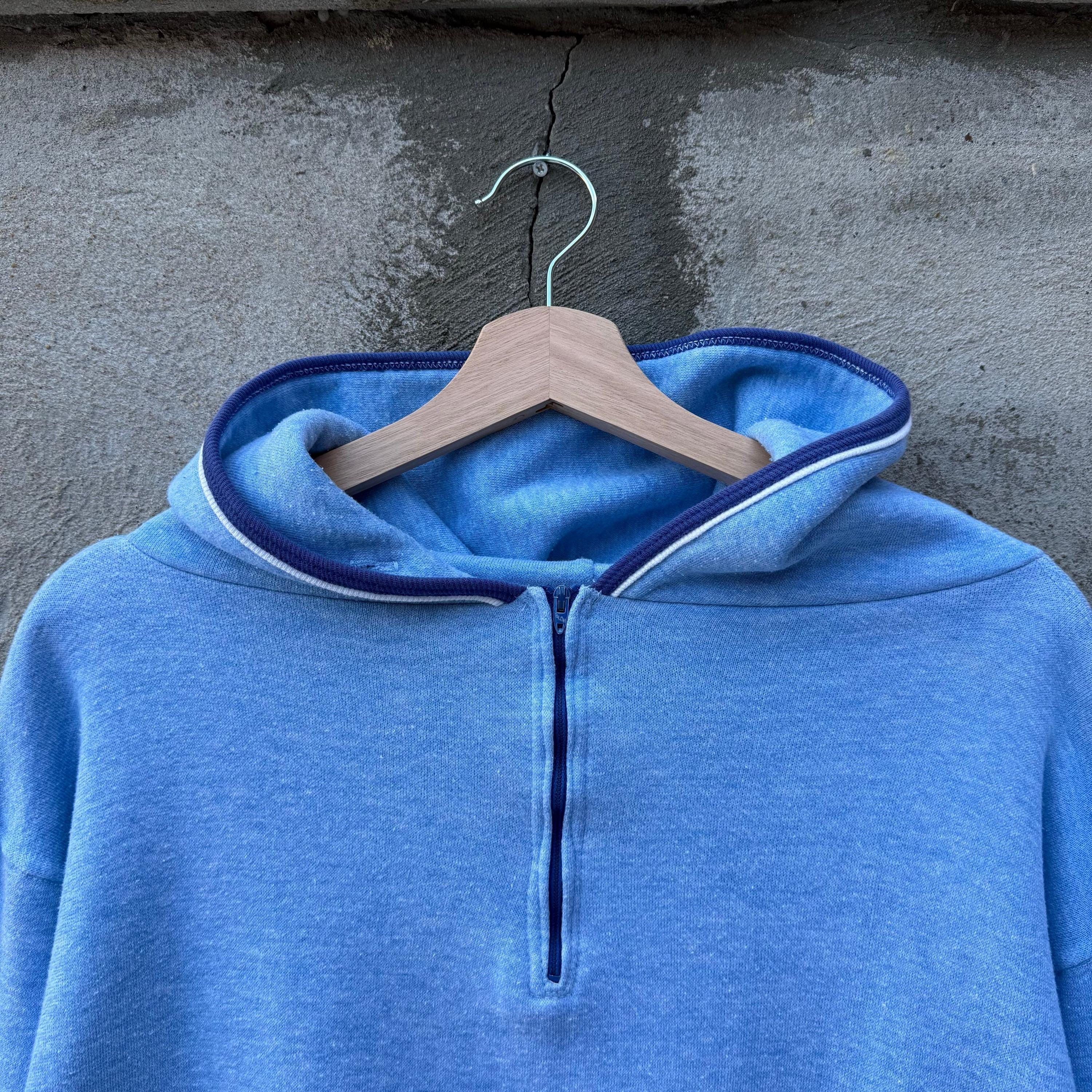 Russell Athletic × Vintage 70's Russell Athletic Baby Blue Half Zip Hoodie Size US M / EU 48-50 / 2 - 3 Thumbnail