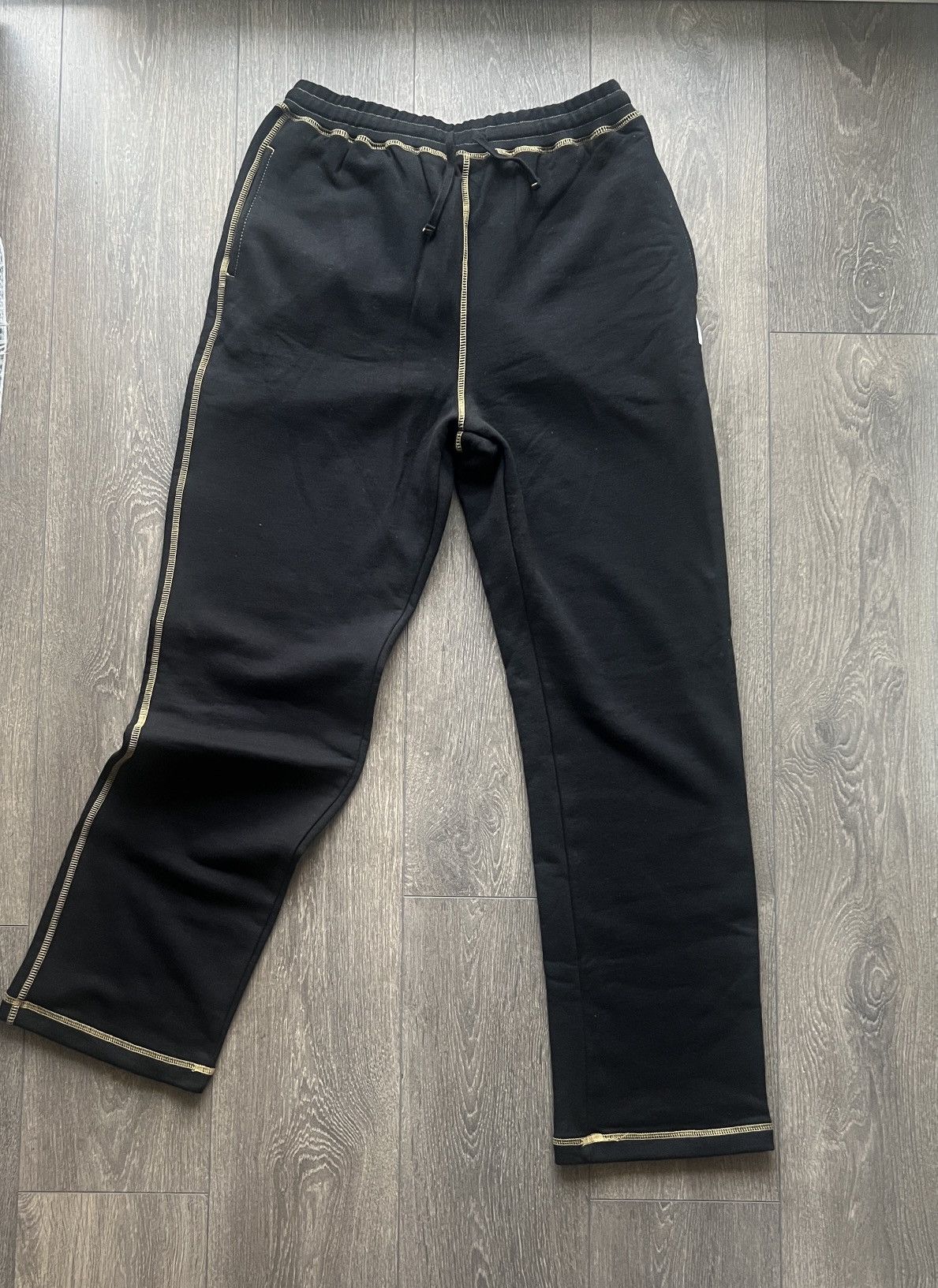 October’s Very Own Black Stitch Sweatpants