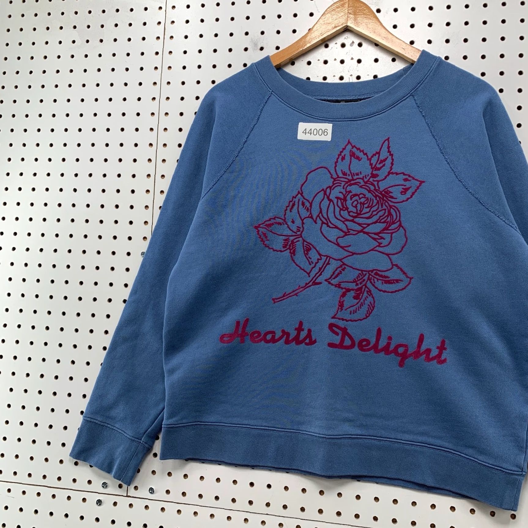 J.Crew J.CREW Hearts Delight Rose Crewneck Sweatshirt Blue Women Large Pullover Size L / US 10 / IT 46 - 2 Thumbnail
