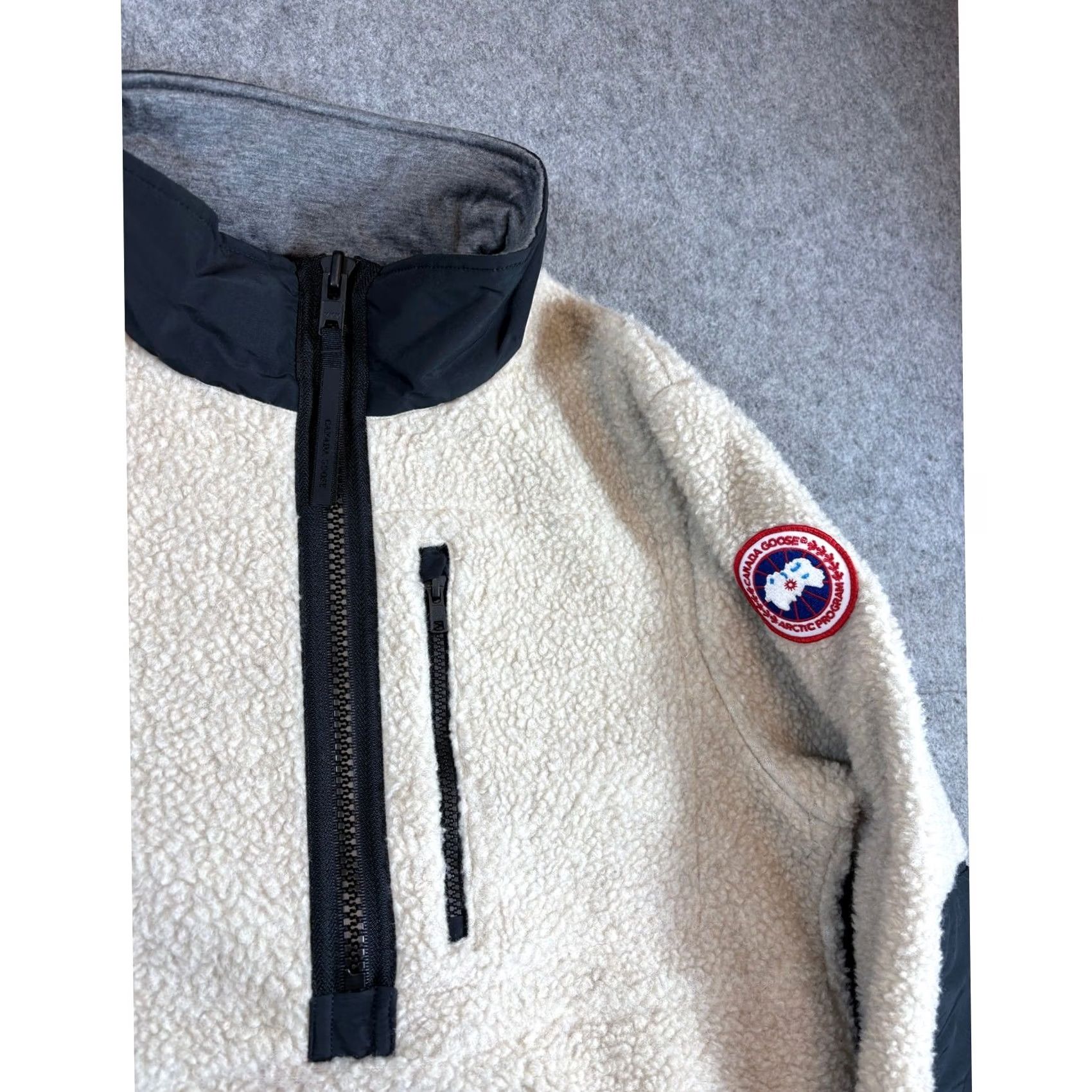 Canada Goose Canada Goose Sweater Pullover Men Small Light Tan Fleece 1/4 Zip Mock Neck Colorblock Size US S / EU 44-46 / 1 - 4 Thumbnail