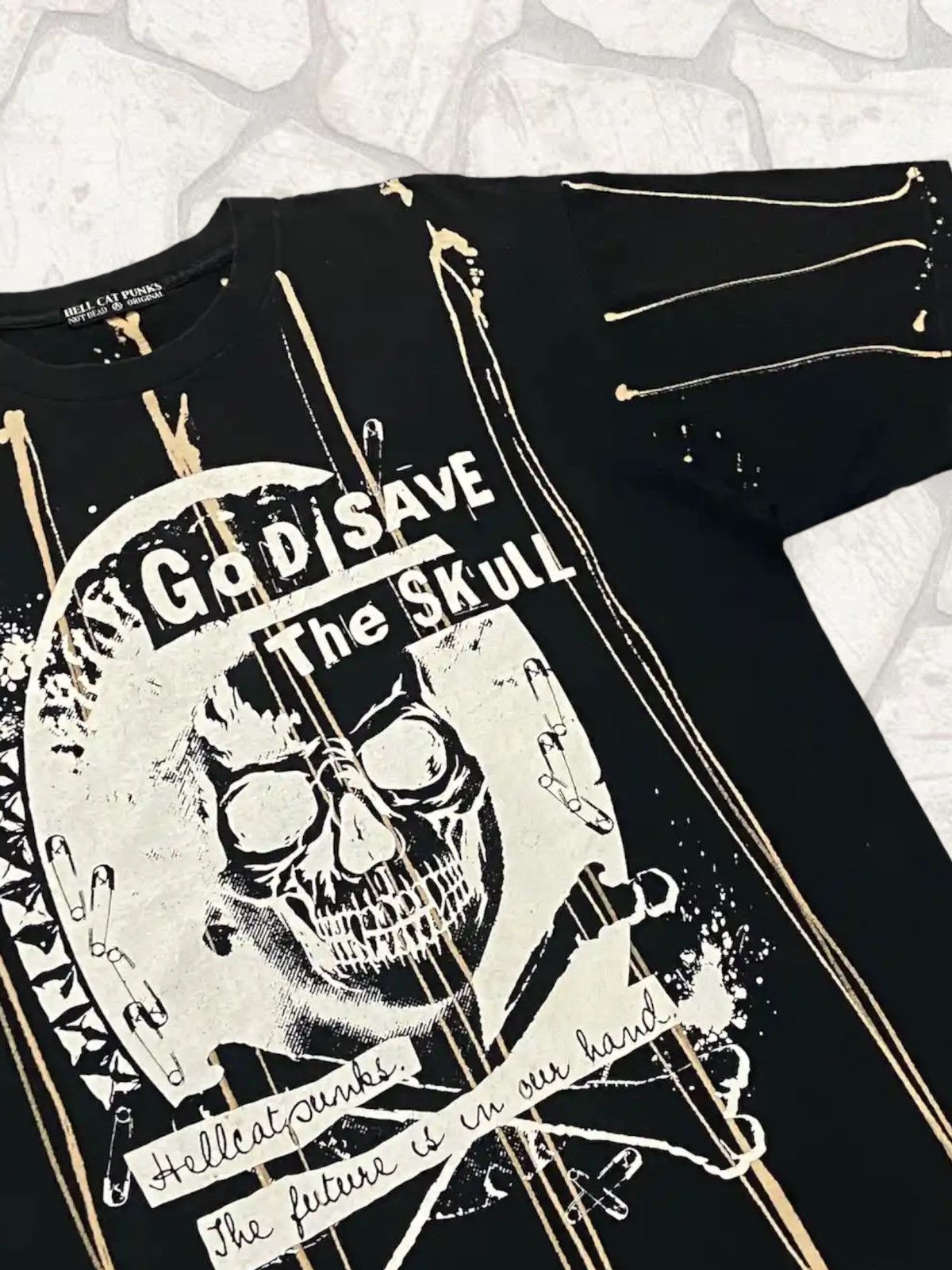 Affliction × If Six Was Nine × Le Grande Bleu (L.G.B.) Vintage Hell Cat Punks God Save The Skull Tee Size US L / EU 52-54 / 3 - 4 Thumbnail