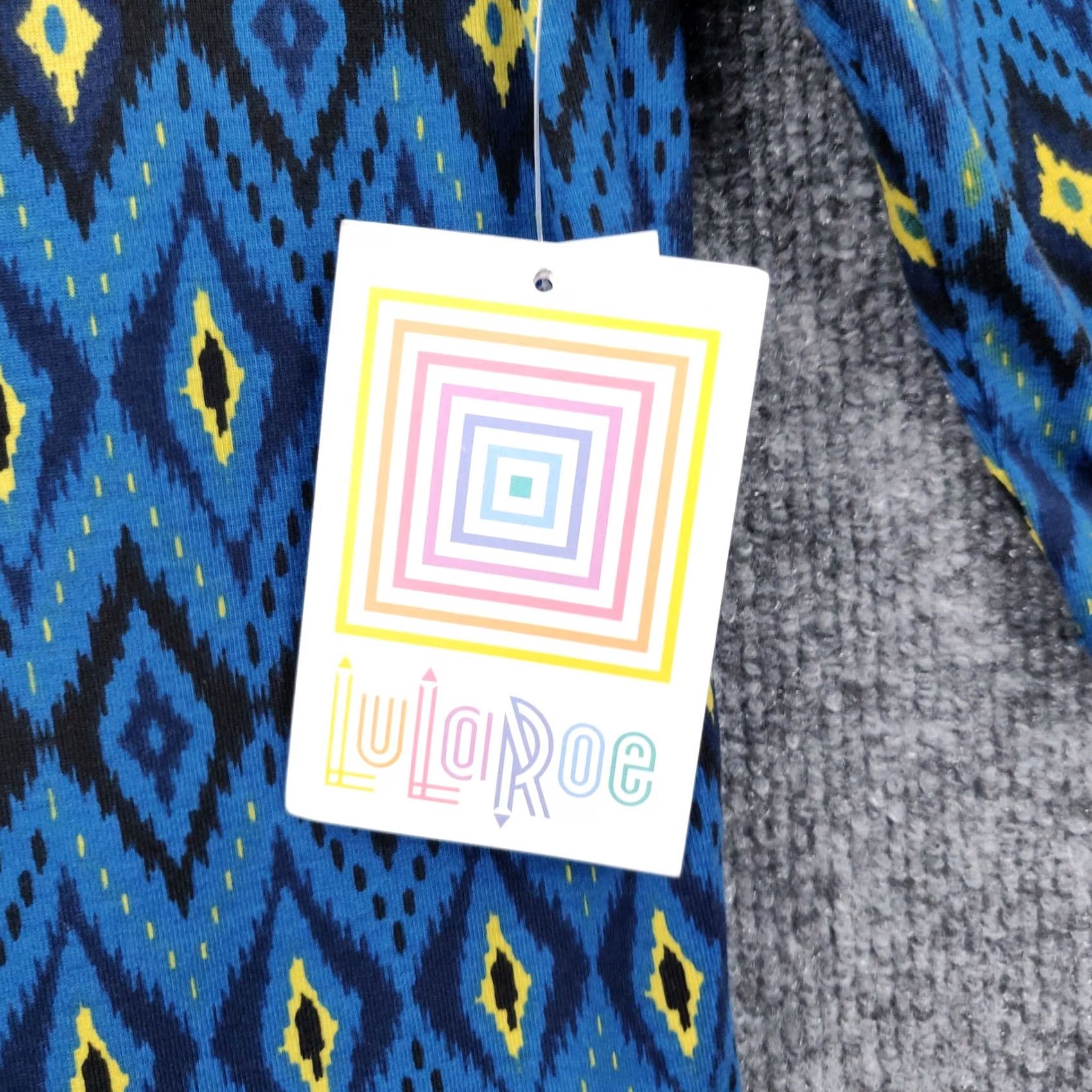Vintage LulaRoe Dress Womens XXS 2XS Blue Fit & Flare Diamond Pattern Half Sleeve Pullover Knee Length Casual Party Workwear Womens Size XXS / US 00 / IT 34 - 5 Thumbnail
