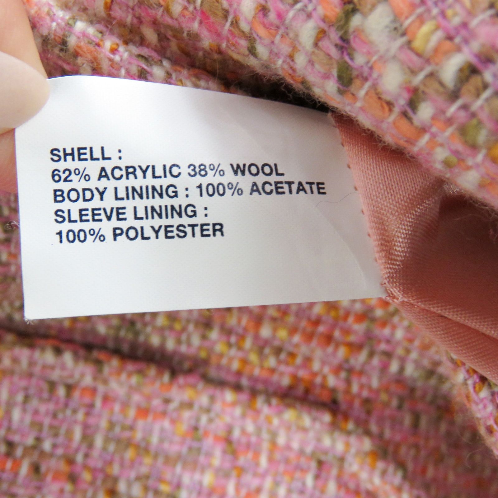Gap 90s Vintage GAP Pink Tweed Blazer Peacoat Jacket Small Size S / US 4 / IT 40 - 4 Thumbnail