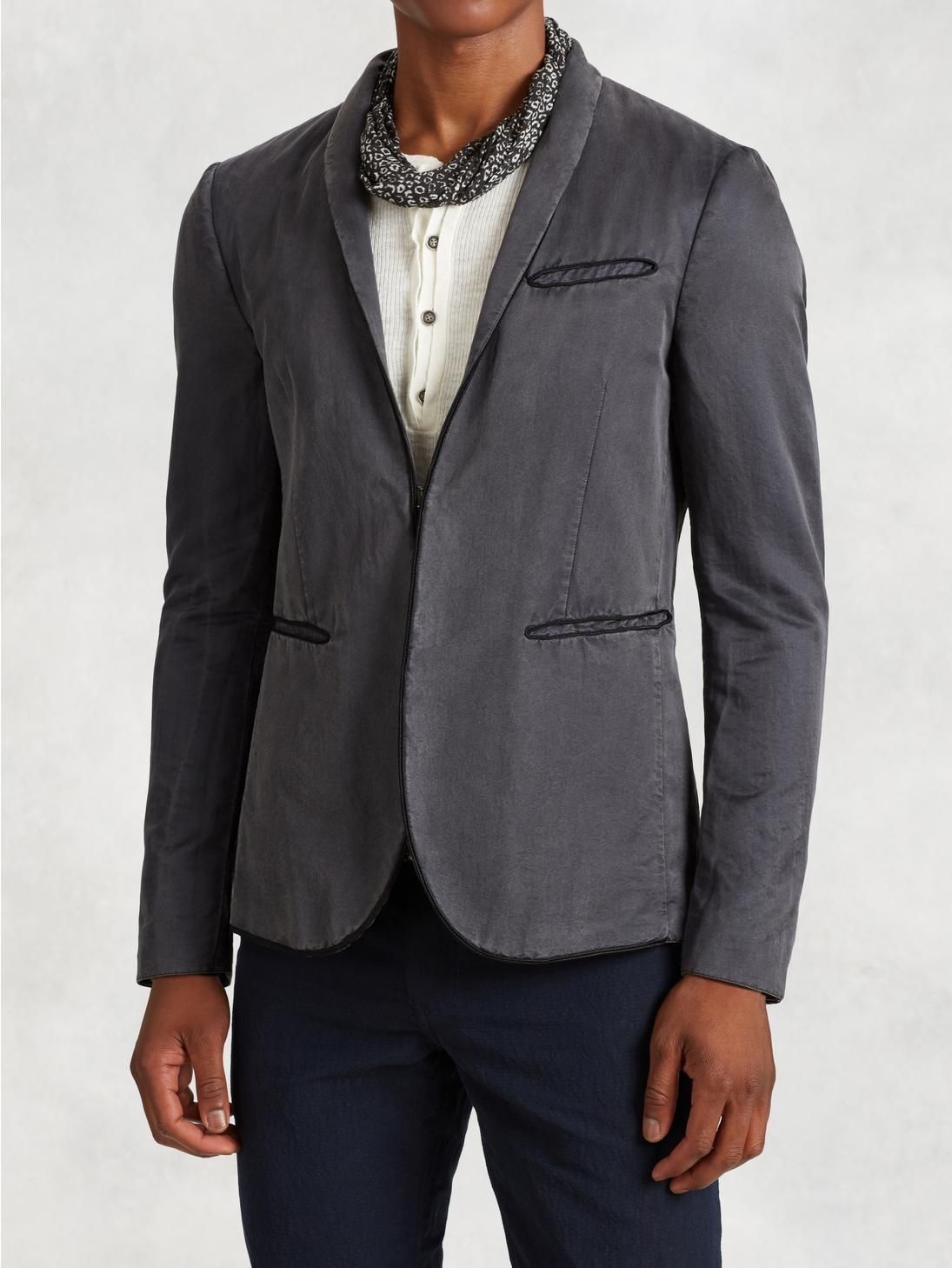 image of John Varvatos Shaw Hook And Bar Jacket. 52 in Grey, Men's (Size Large)