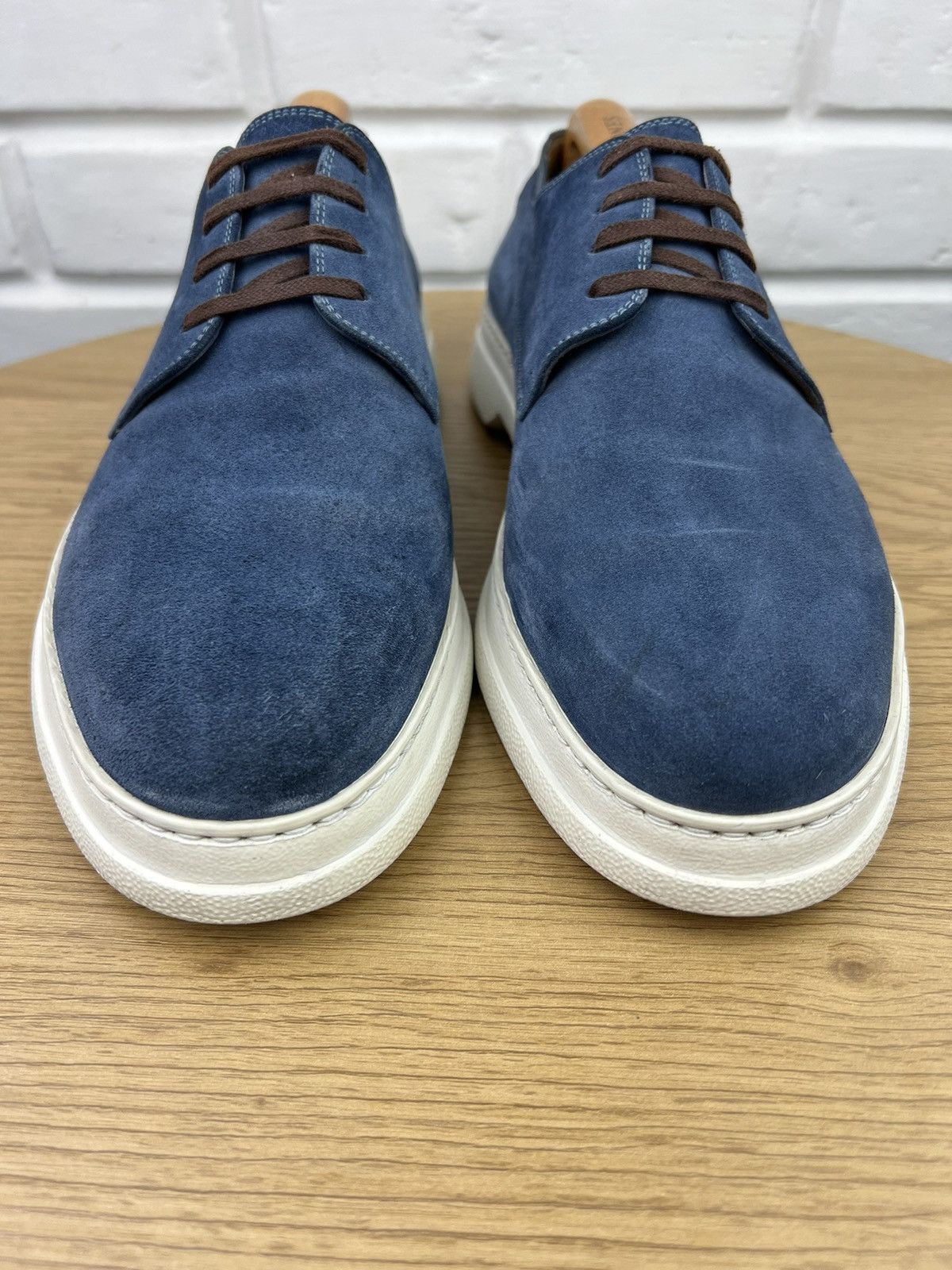 Gucci GUCCI Derby Suede Shoes Lace-up GG Logo Blue Men’s Size US 9.5 / EU 42-43 - 5 Thumbnail